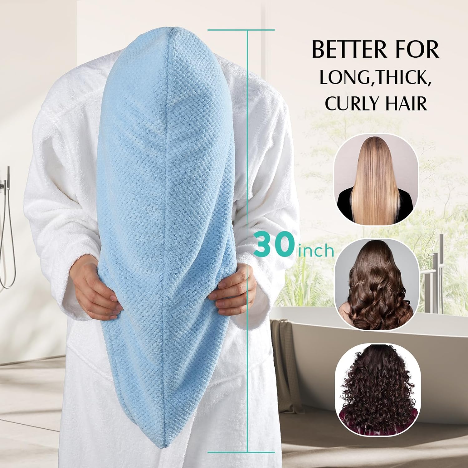 YFONG 3 Pack Microfiber Hair Towel Wrap