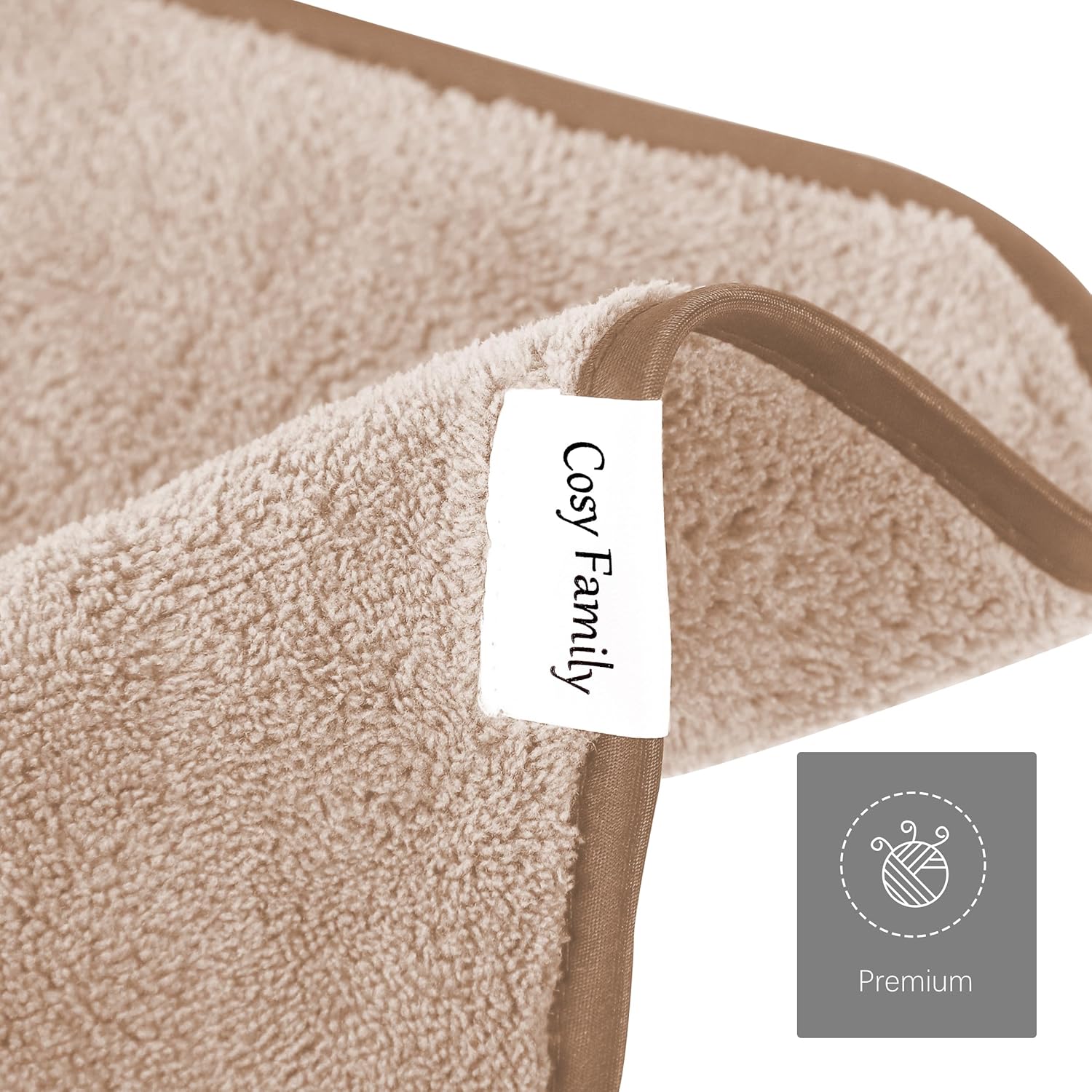 Cosy Family 10 Pack Makeup Remover Cloths - Soft Microfiber 12x12 in Brown