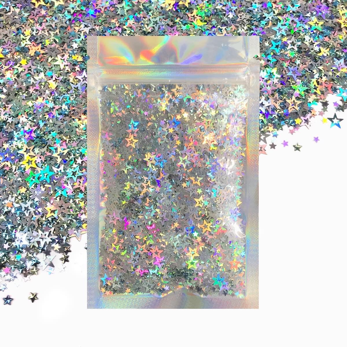 Electric Bliss Beauty Star Glitter Holographic Silver 15g