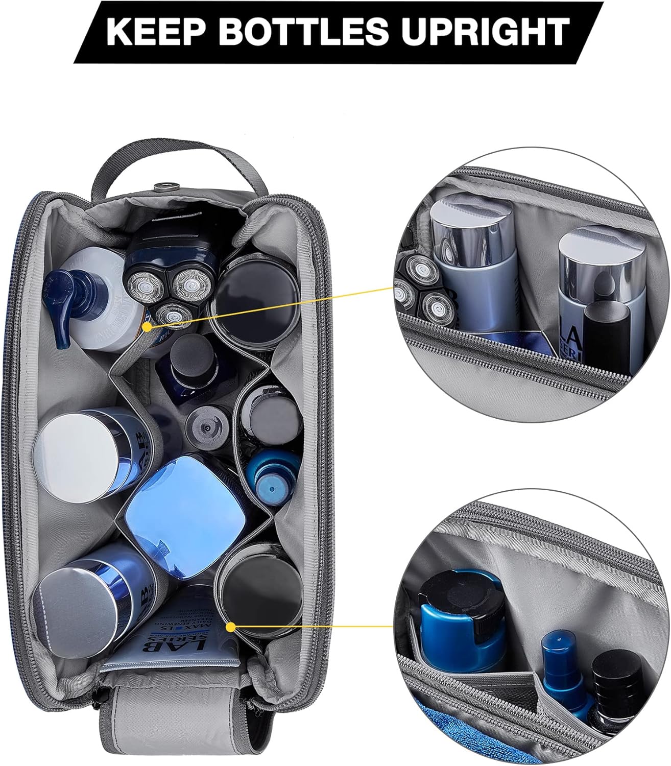 BAGSMART Toiletry Bag for Men - Grey Large