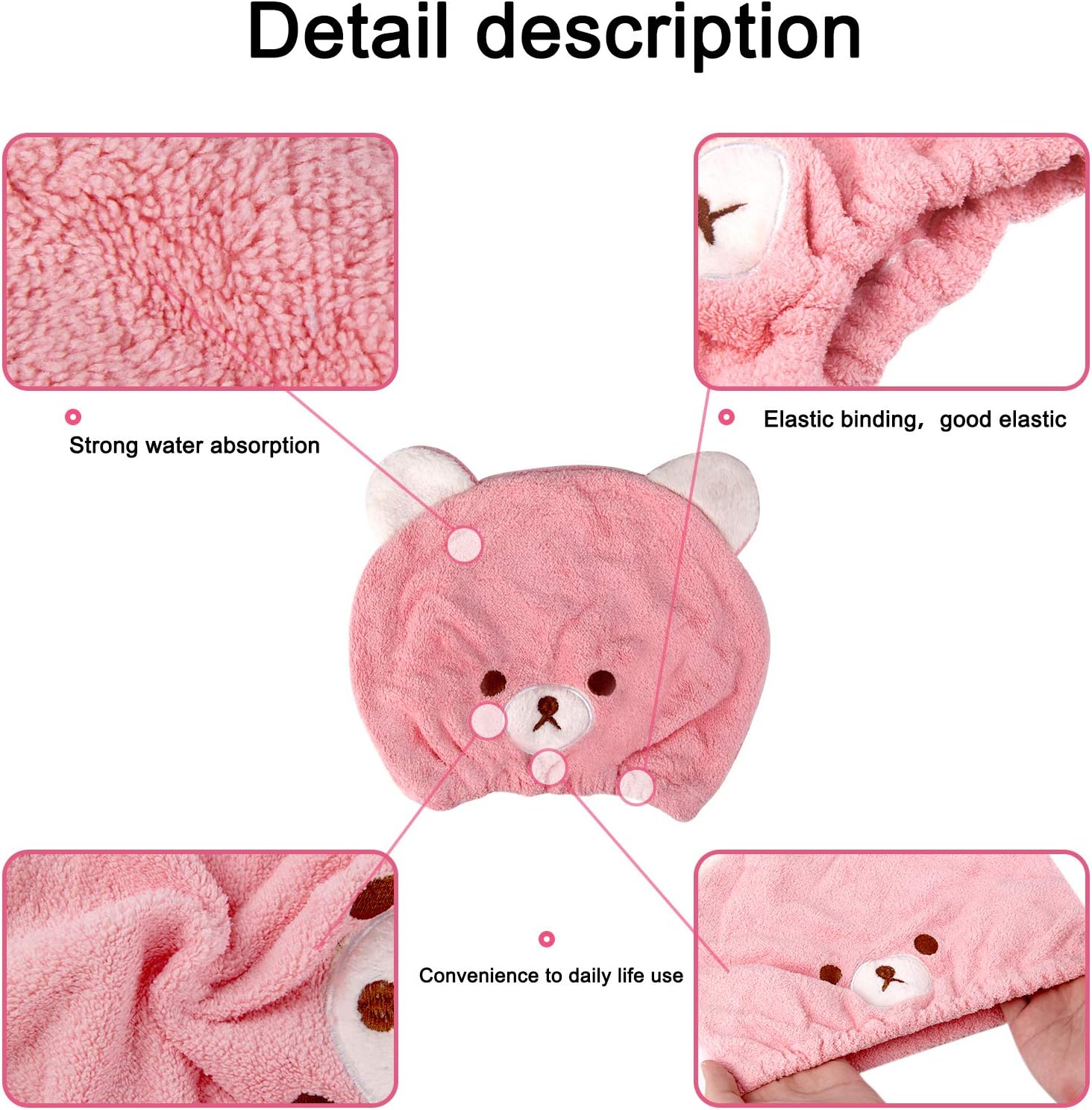 Lamoutor 3Pcs Hair Drying Towel for Kids