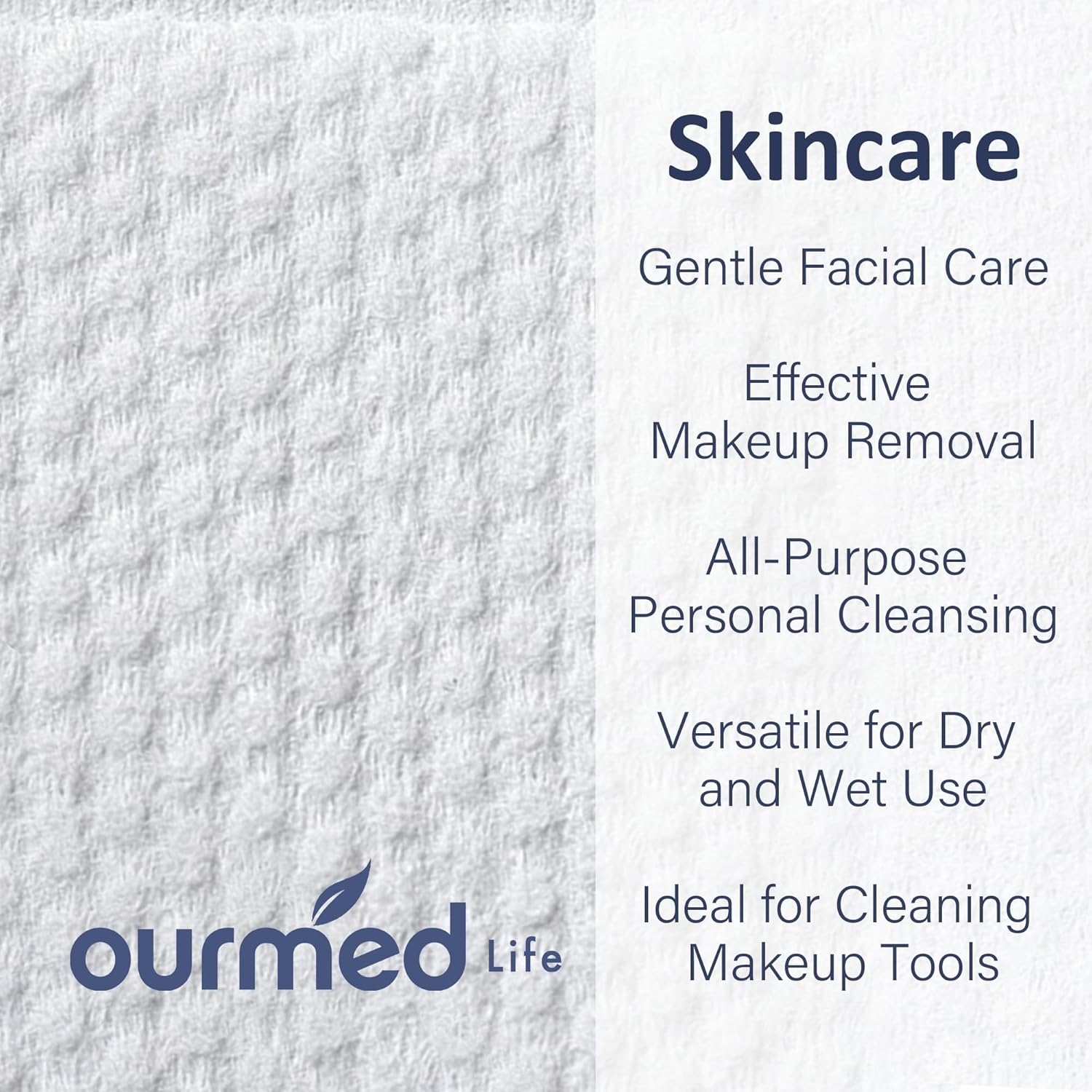 Ourmed Life Face Wipes 480 Count Biodegradable Clean Cloths for Sensitive Skin