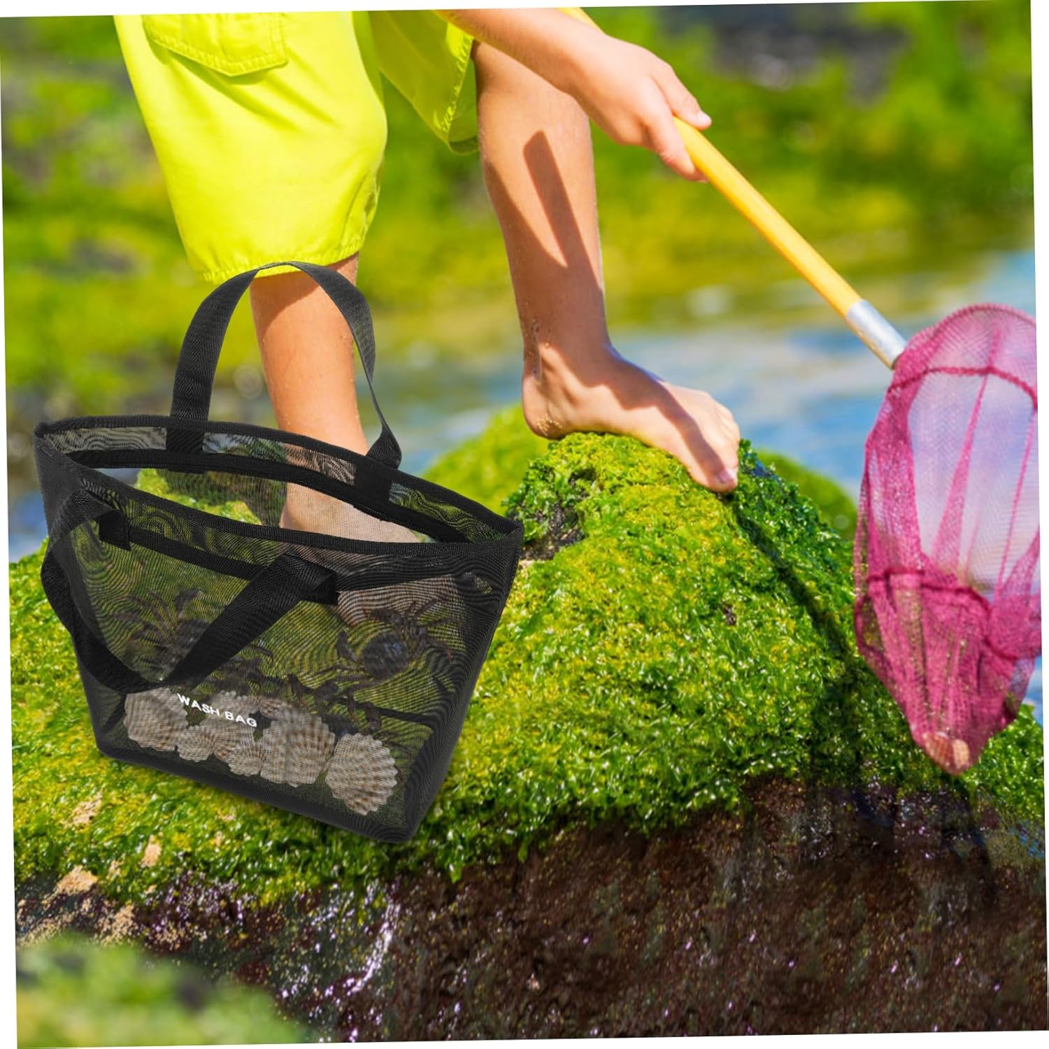 SOLUSTRE Unisex Mesh Shower Tote Bag Organizer 1