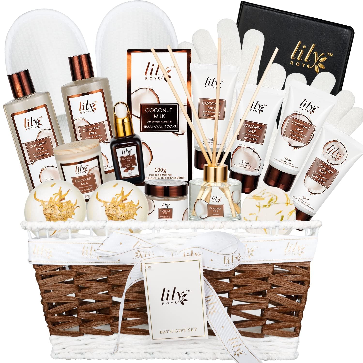 LILY ROY 18Pcs Spa Gift Basket Set for Women Men