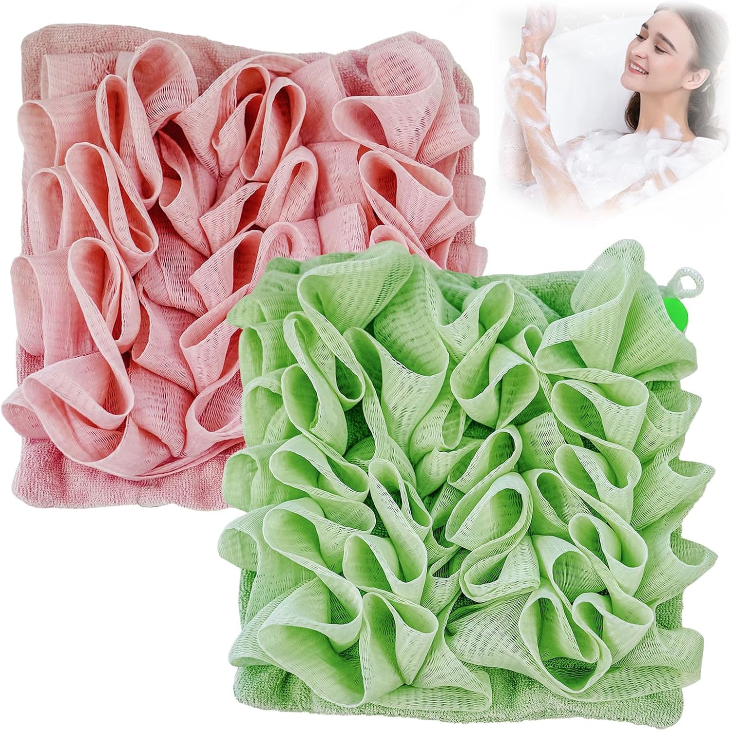 Laueob Loofah Cloth 2 in 1 Bath Combo