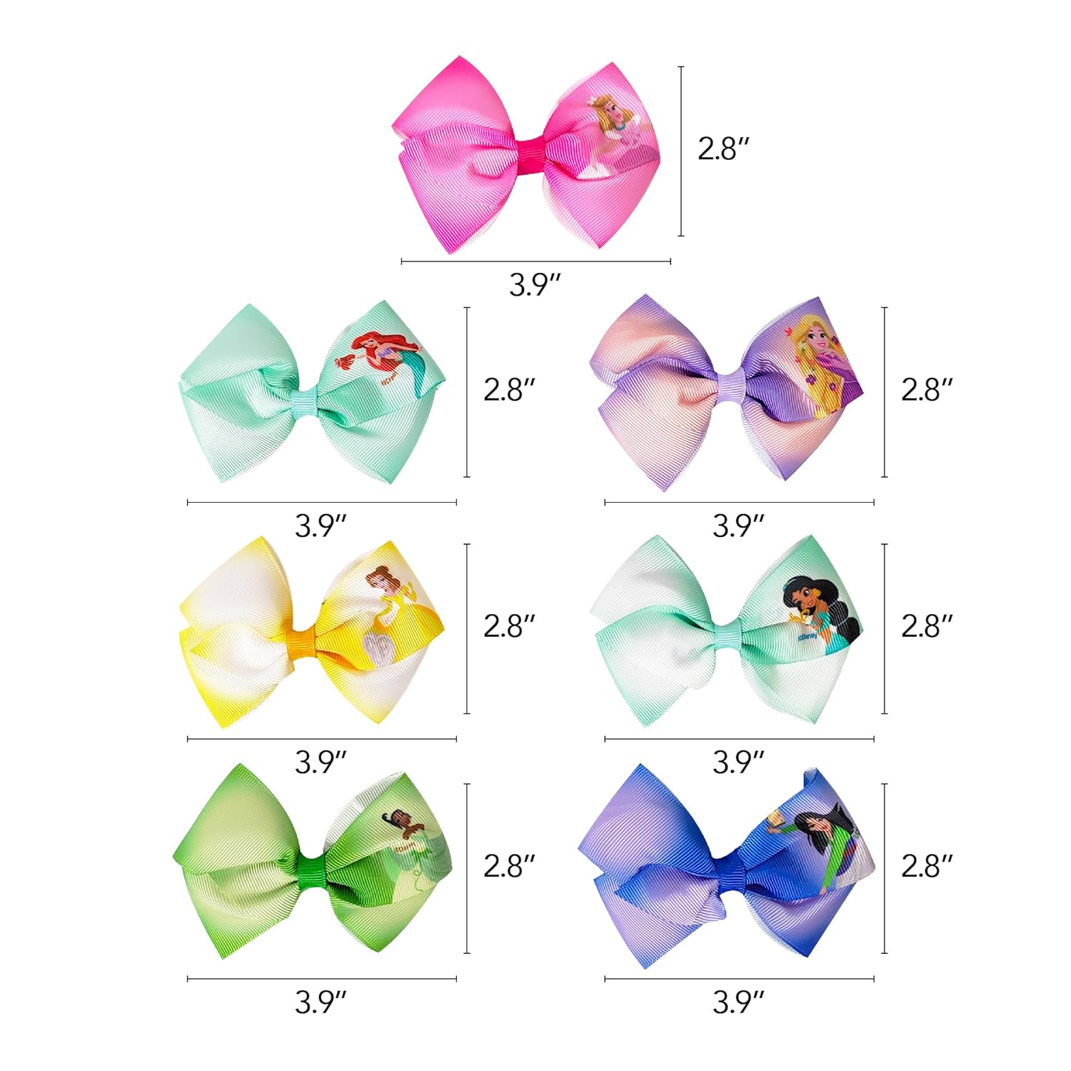Disney Princess Girls Hair Clips Gift Set 7 Pcs