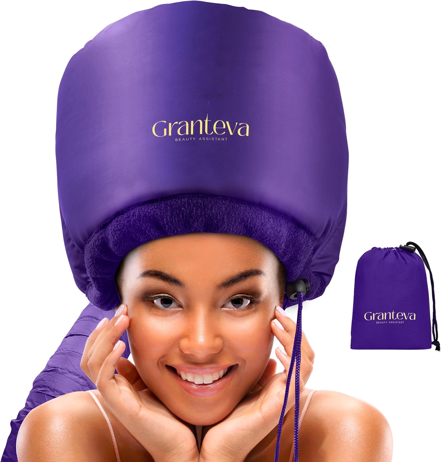 Granteva Bonnet Hair Dryer with Headband - Purple Large