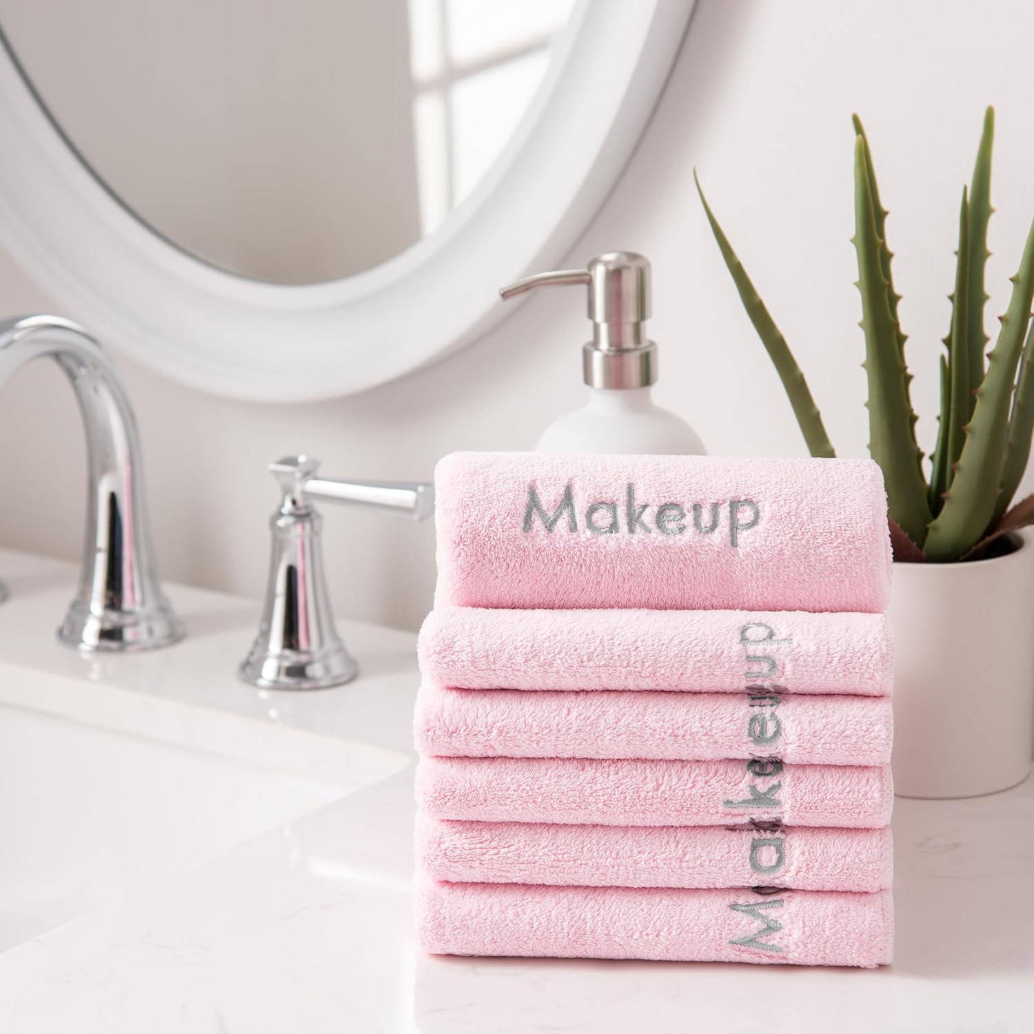 Arkwright Makeup Towels Pack of 6 Pink 13x13in