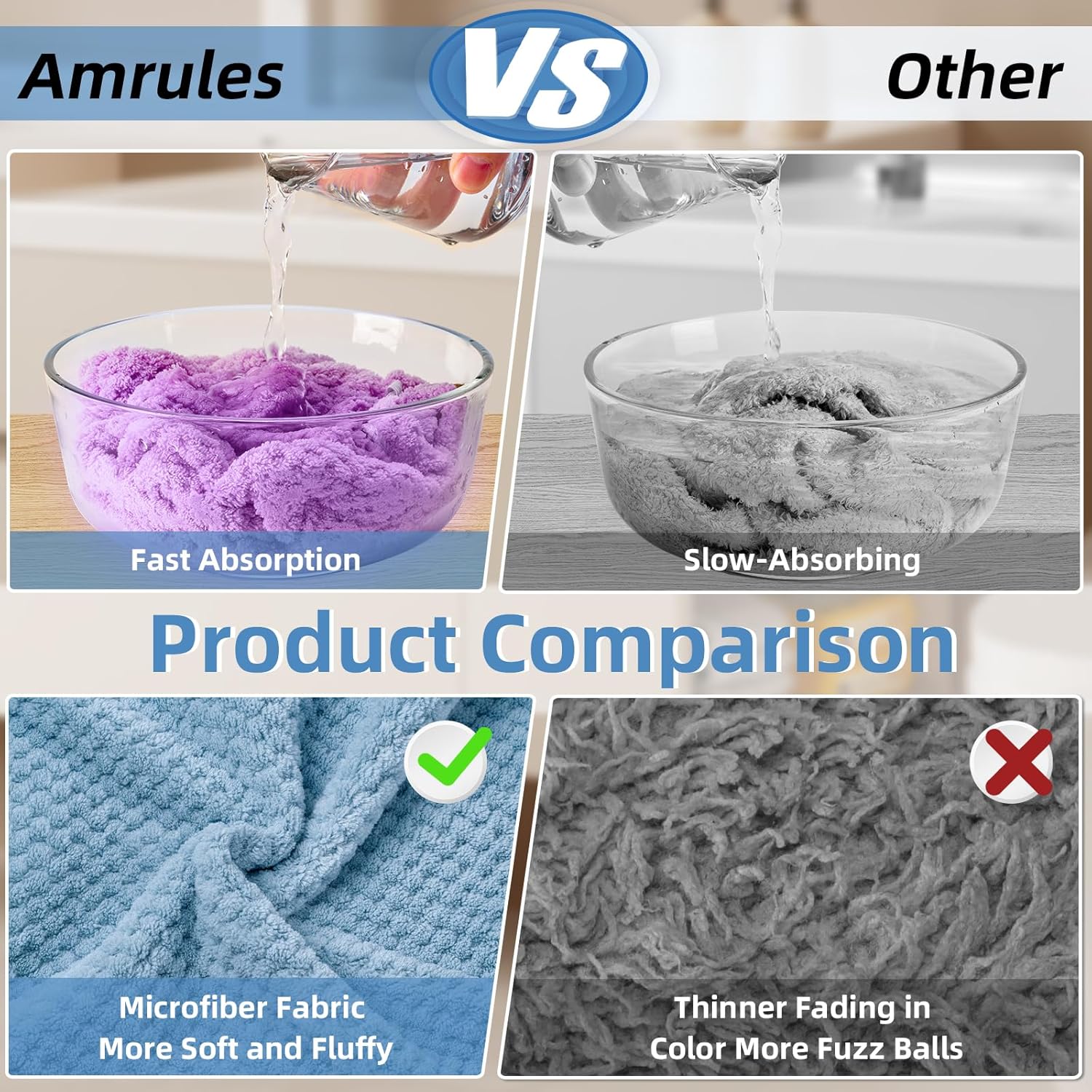 Amrules Hair Towel Wrap 4 Pack for Wet Hair Dryers