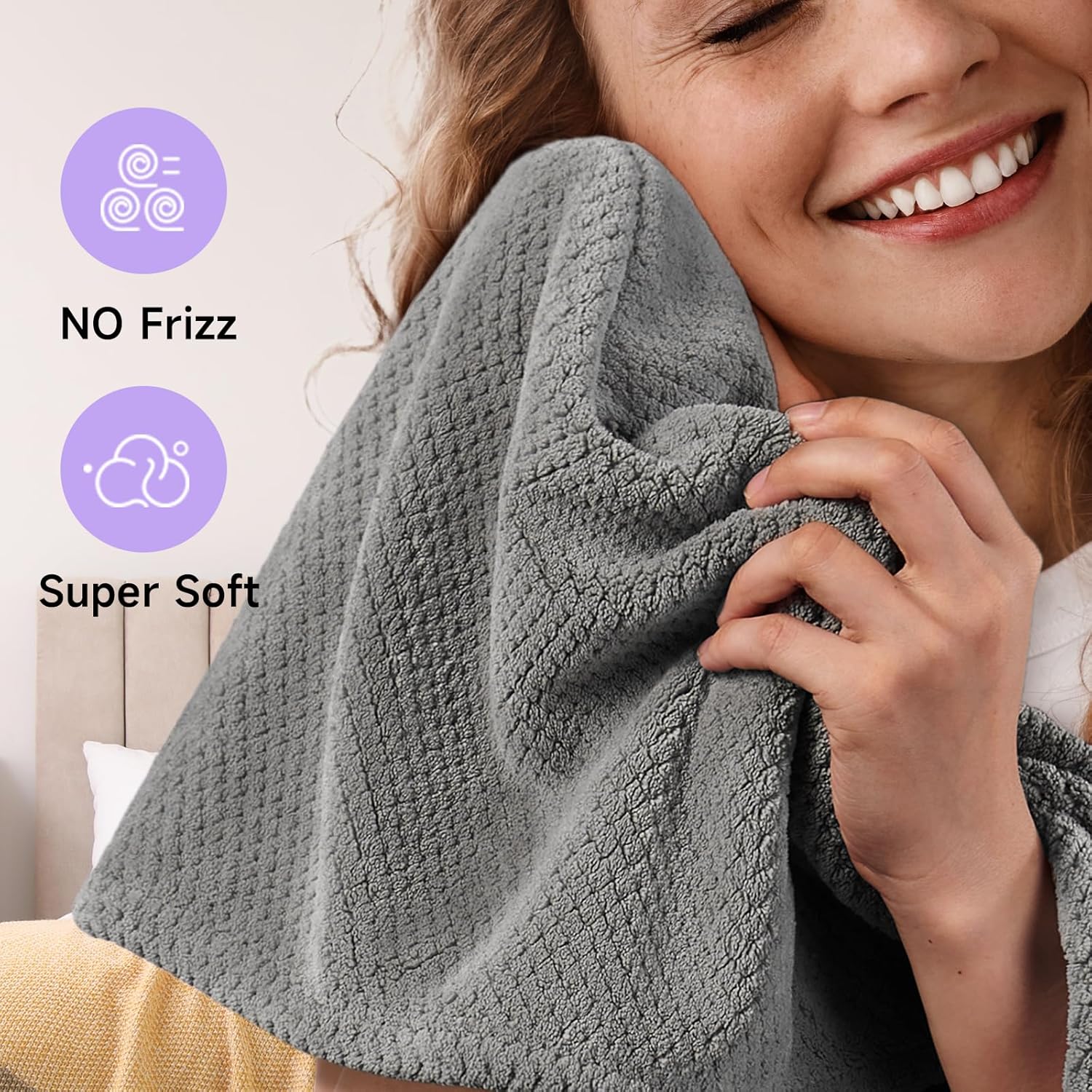 Umisleep 3 Pack Microfiber Hair Towel Wrap for Curly Hair