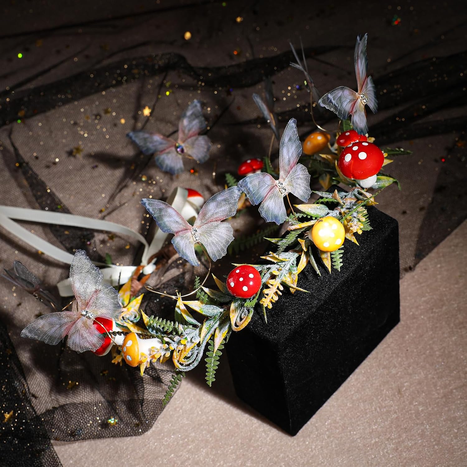 Butterfly Flower Crown Headband for Women Girls Halloween