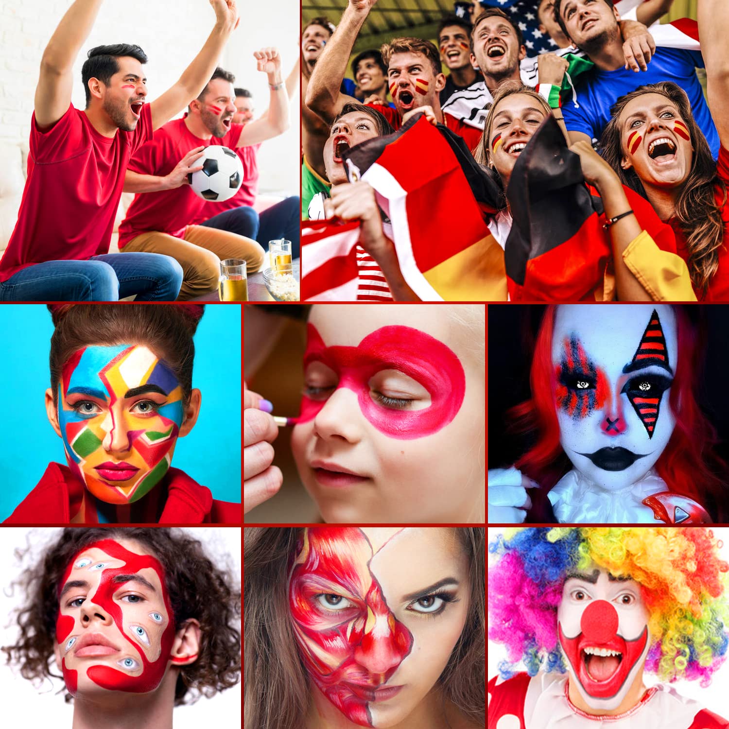 BEUSELF Face Body Paint Stick - Clown White Eye Black