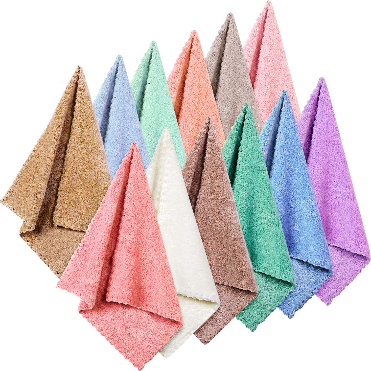 Syhood 12-Pack Facial Cleansing Cloths Coral Velvet
