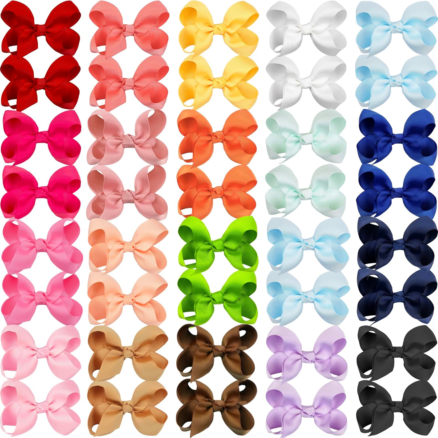 CLLOT 40Pcs 3 Inch Hair Bows for Girls with Alligator Clips