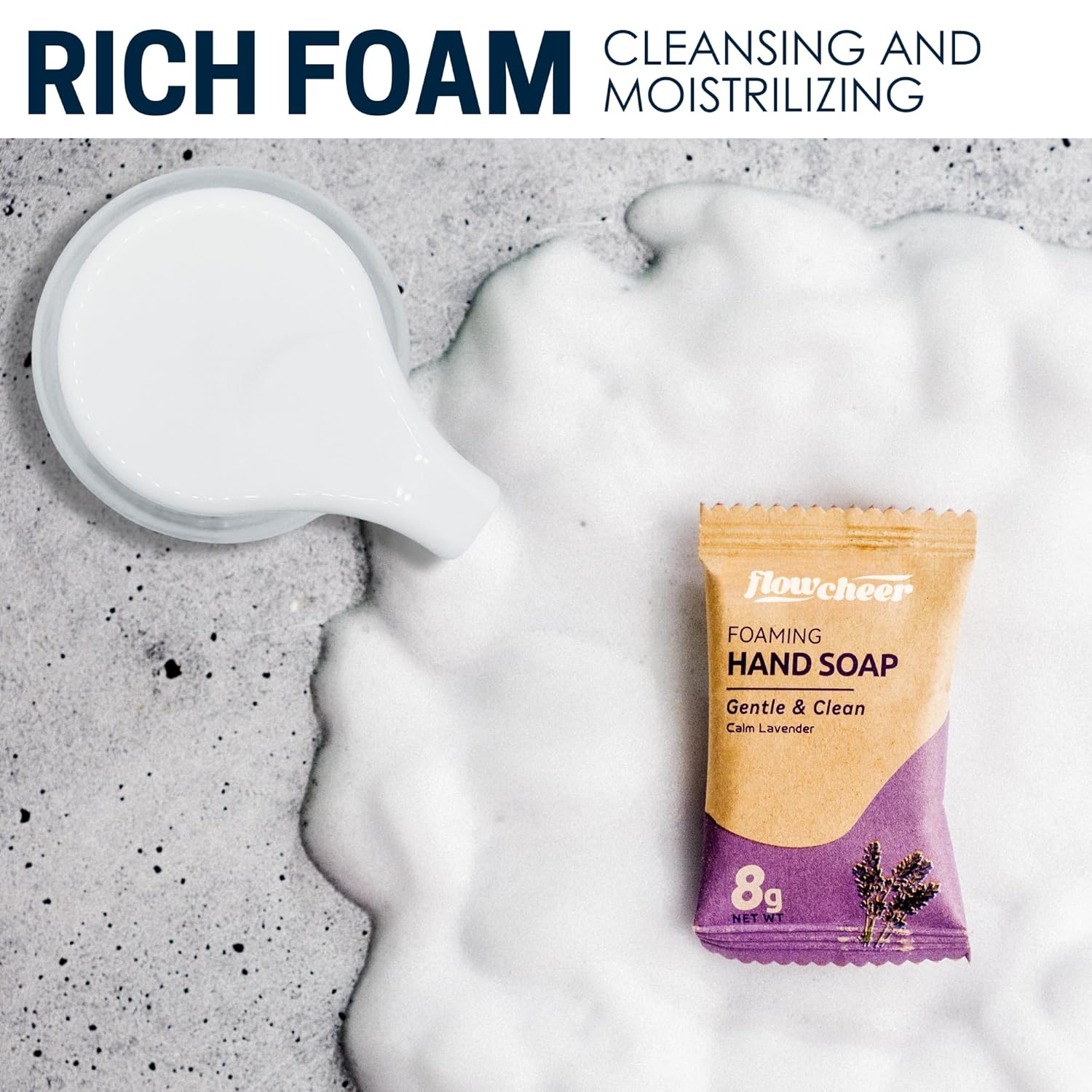 Flowcheer Foaming Hand Soap Tablets - 11 oz Glass Dispenser Combo