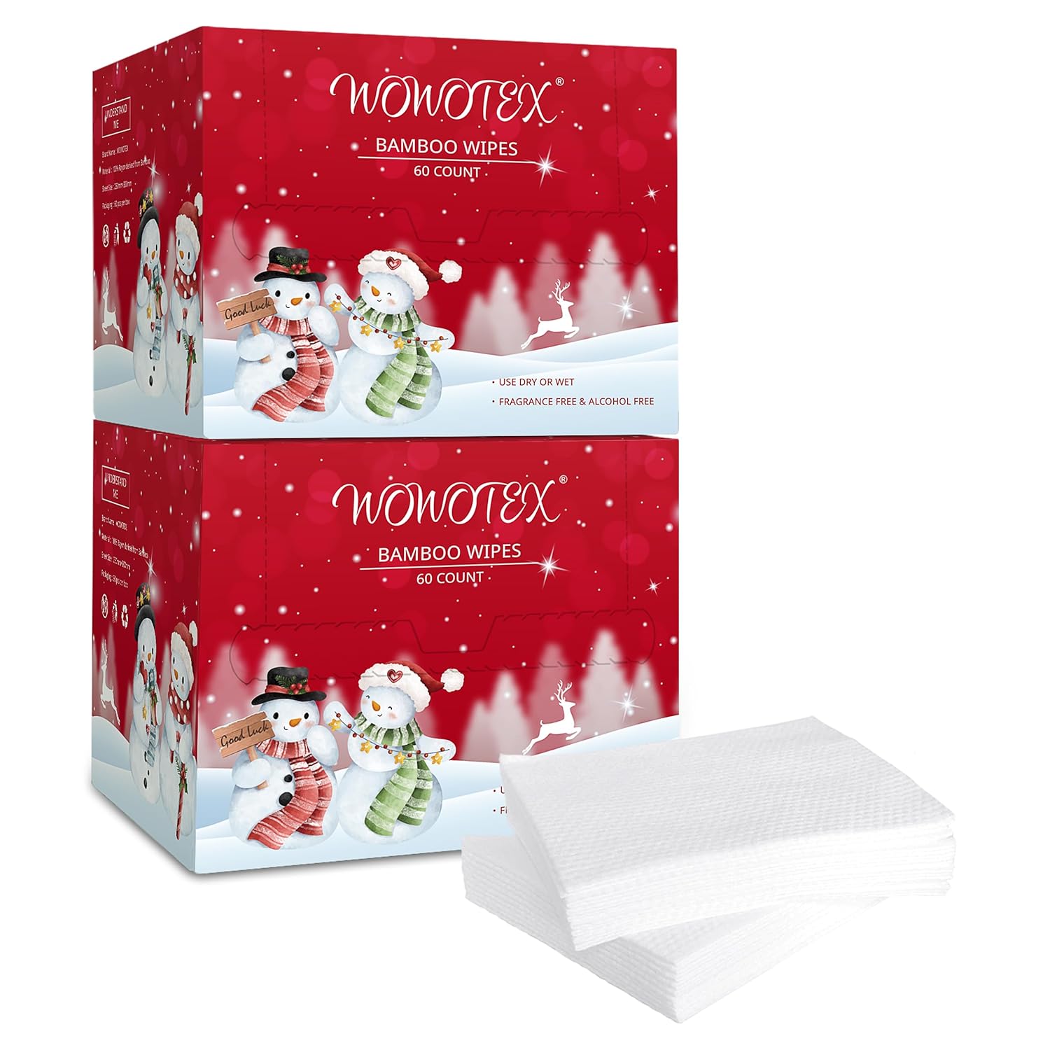 WOWOTEX Biodegradable Face Towels 1012 120 Count2 Box