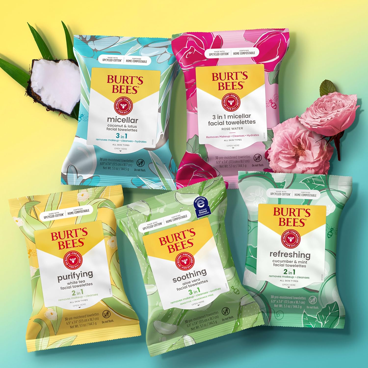 Burts Bees Aloe Vera Face Wipes 30 Ct 3-Pack 1