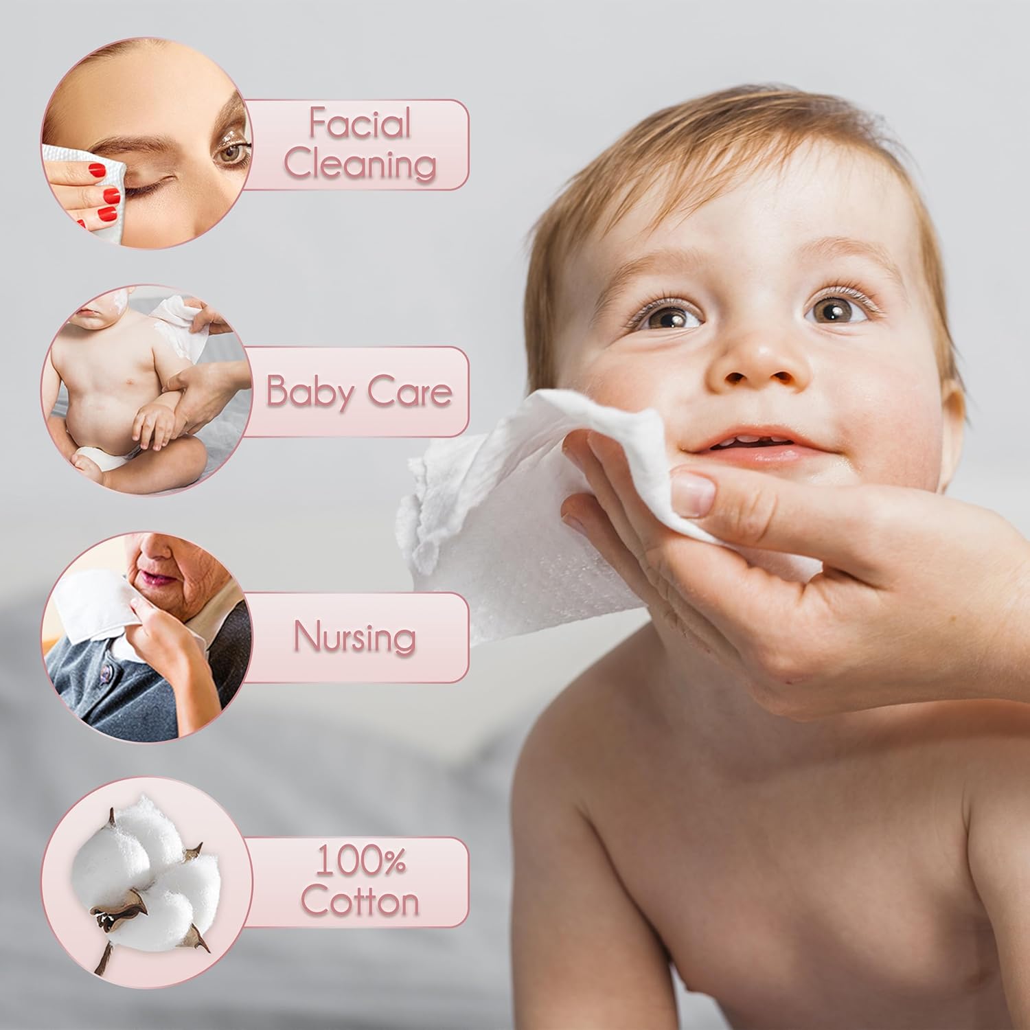 100 Cotton Face Towel 50 Count 10x12 Inch