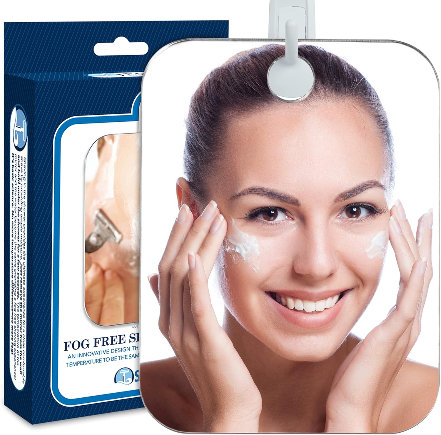 Deluxe Anti-Fog Shaving Mirror with Hook and Handheld Option 1