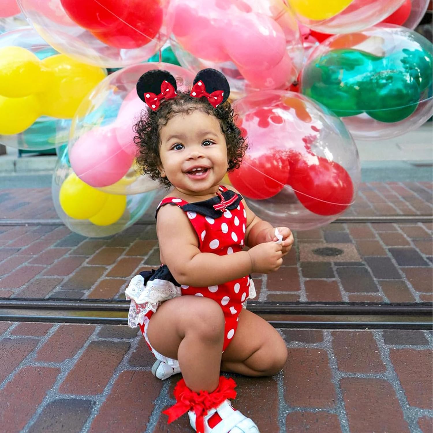 Ayesha Mouse Ears Hair Clips 4PCS Costume Bows for Baby Girls