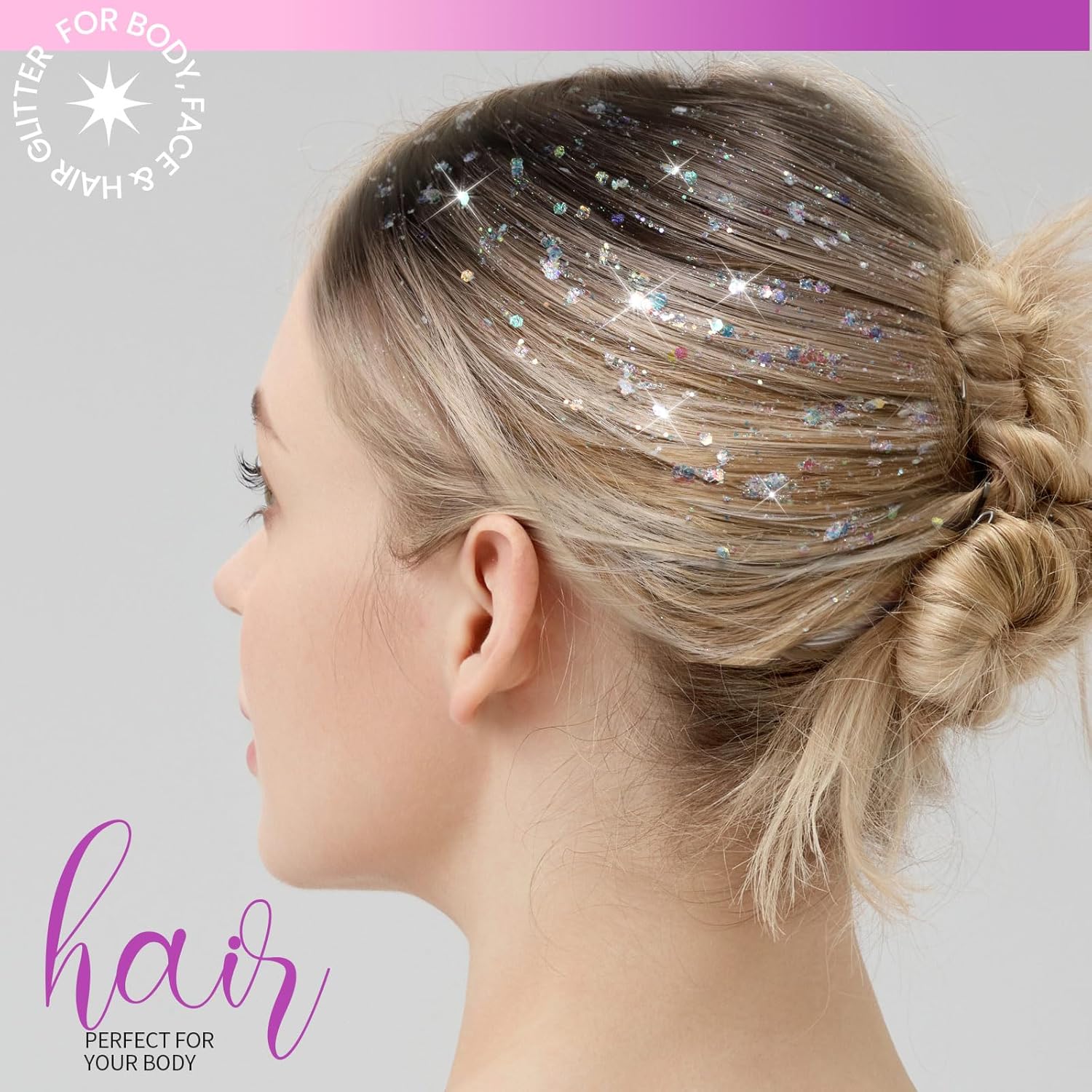 Teenitor Mermaid White Glitter Gel Set 20g for Face Body Hair