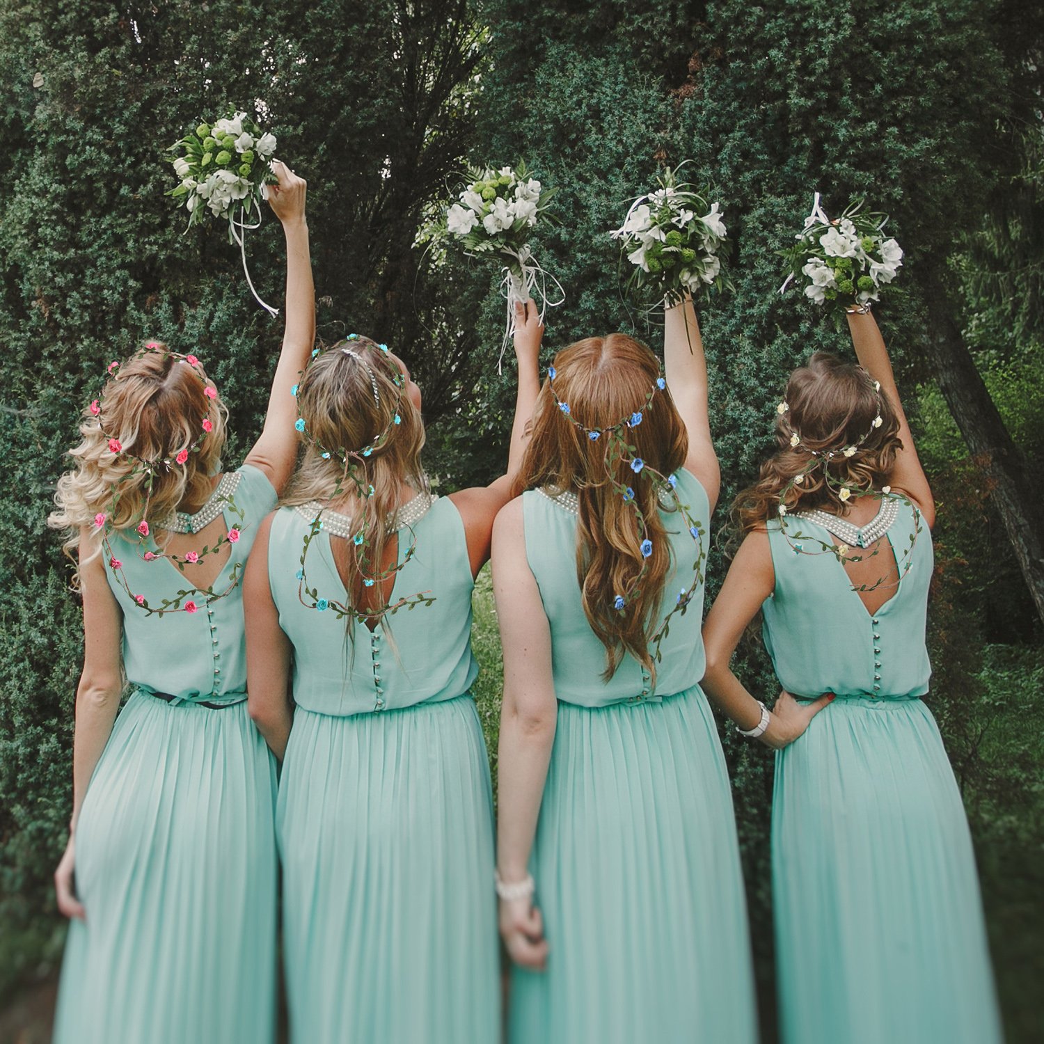 Whaline 4 Pcs Flower Crown Garland Headbands