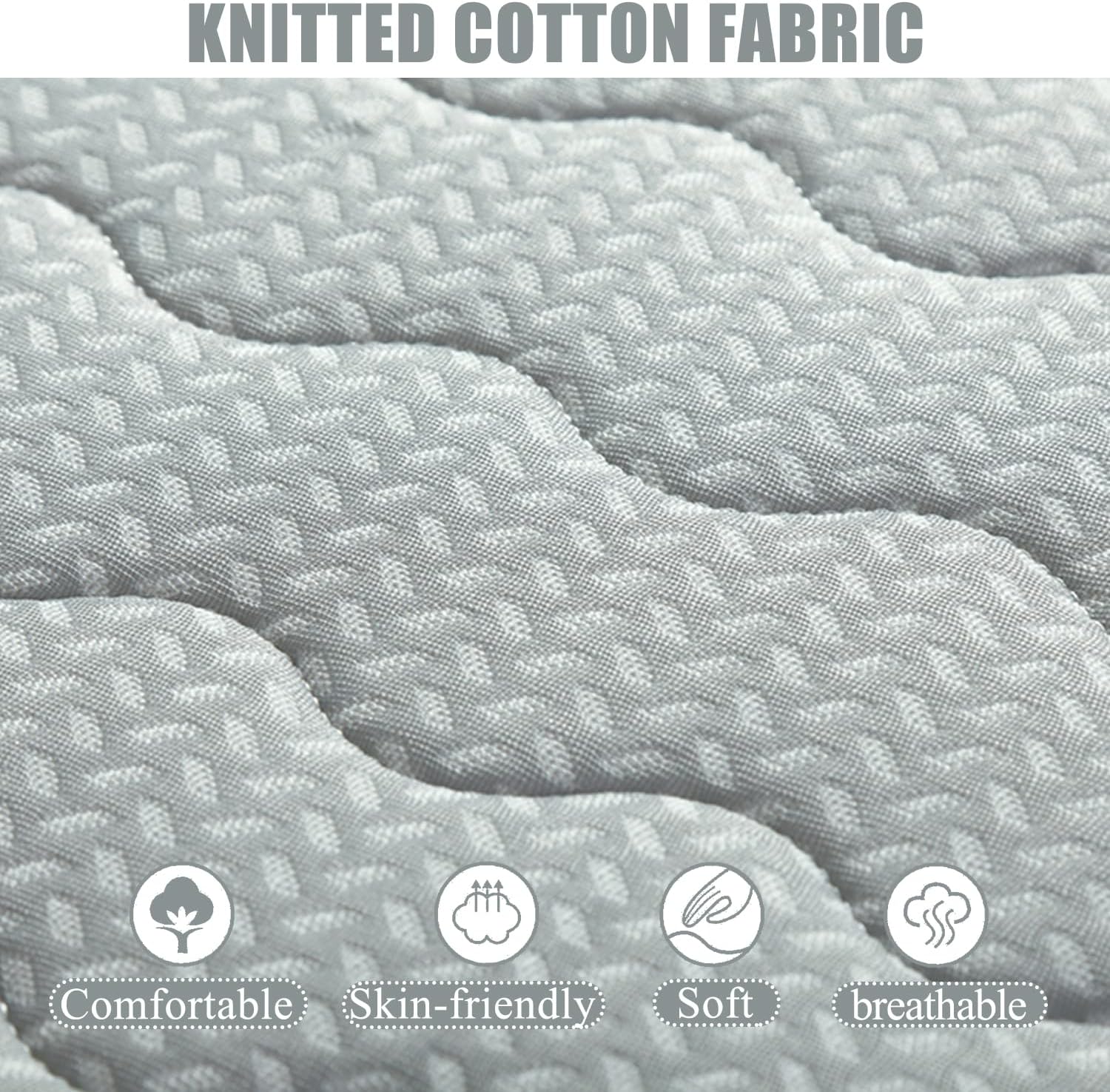 Memory Foam Mattress Topper with Elastic Strap for Massage Bed