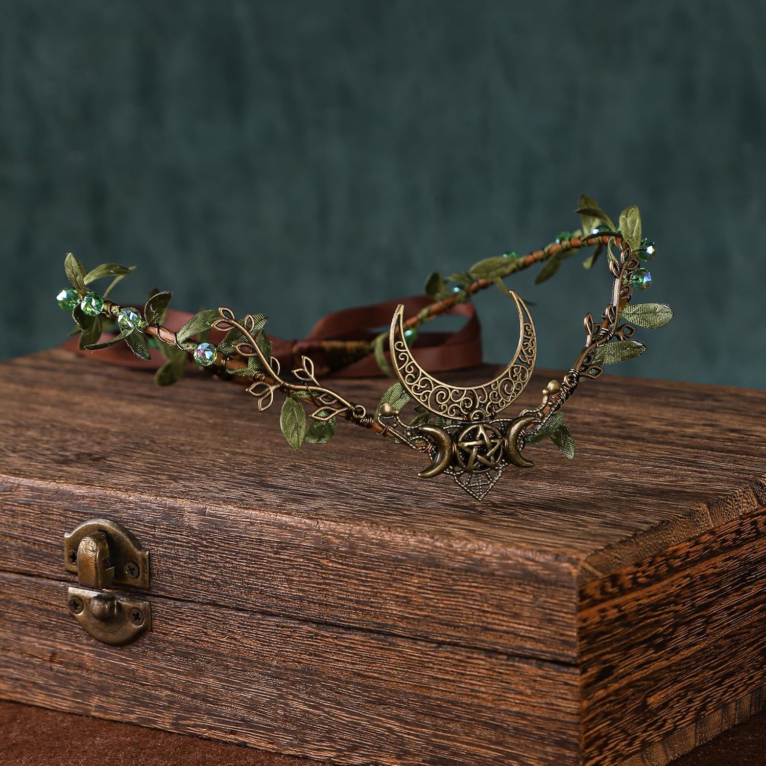 MOSTORY Handmade Moon Elf Crown for Women Girls