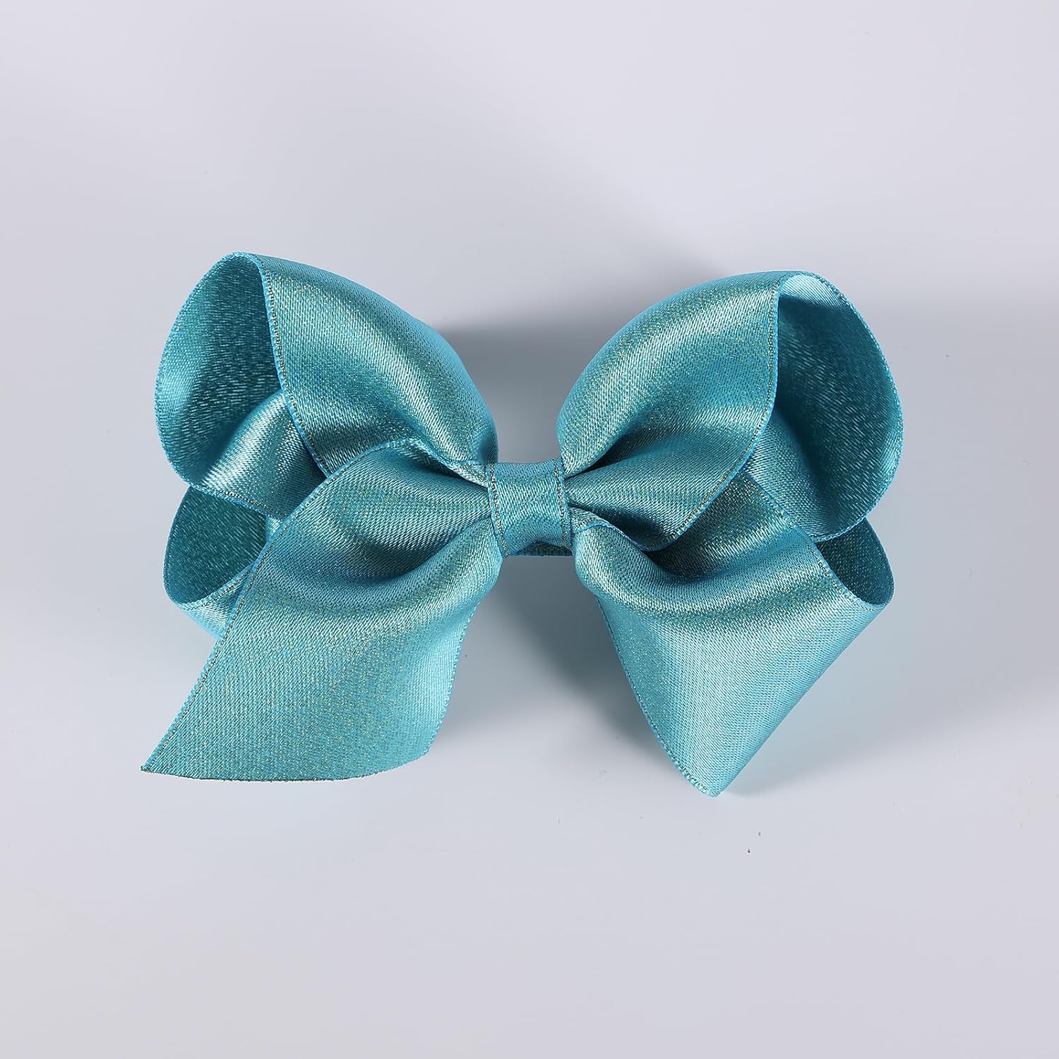 4 Inch Shiny Glitter Ribbon Hair Clips for Girls and Women