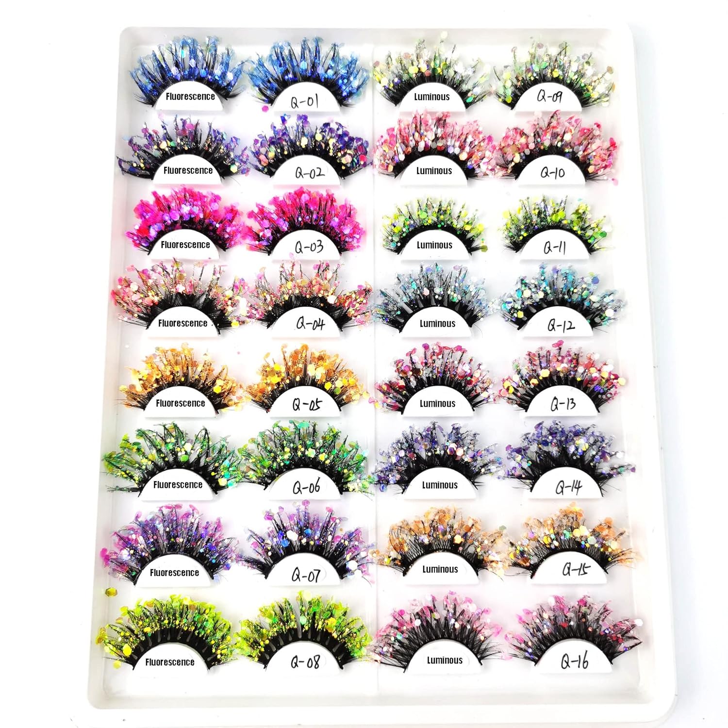 BYVUTE Luminous Q-13 Colorful False Lashes