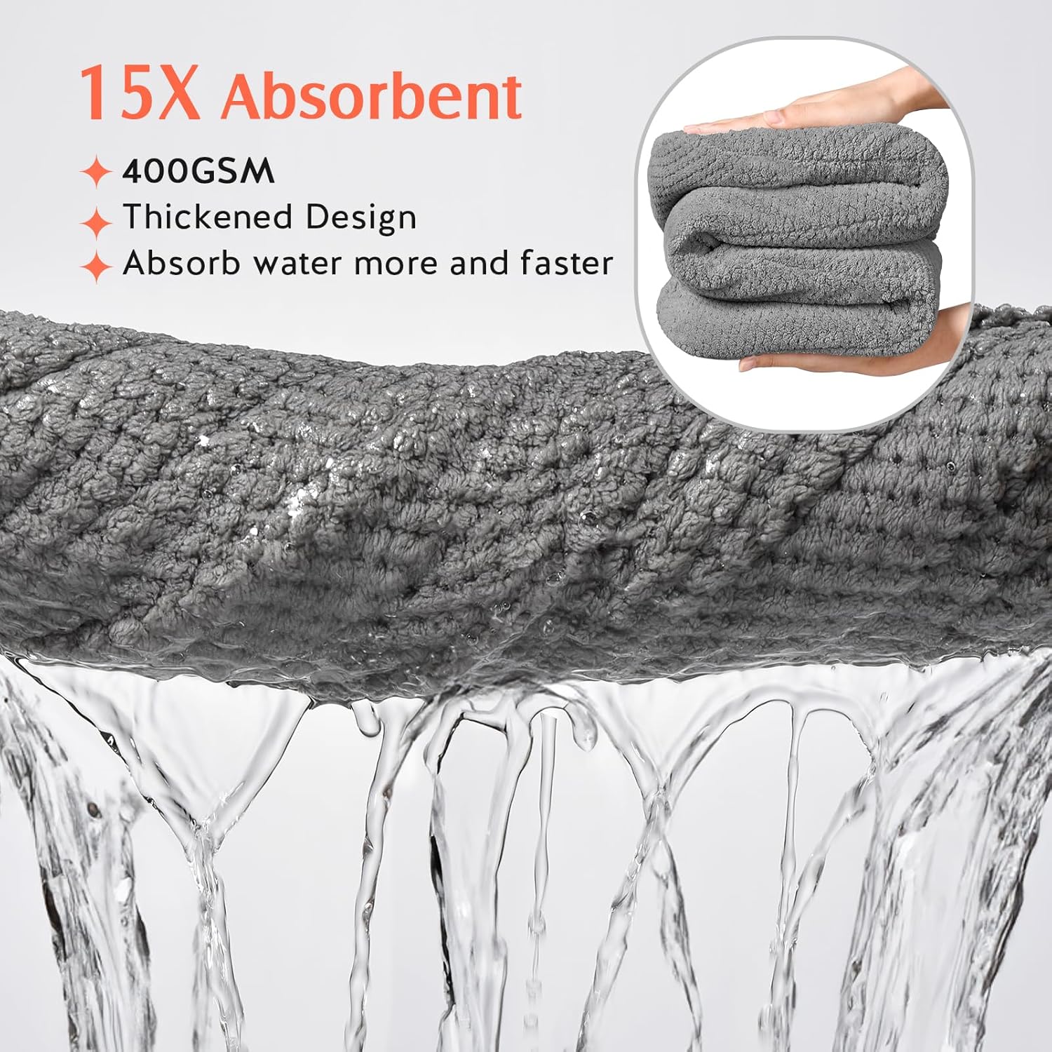 YFONG 2 Pack Thick Microfiber Hair Towel Wrap