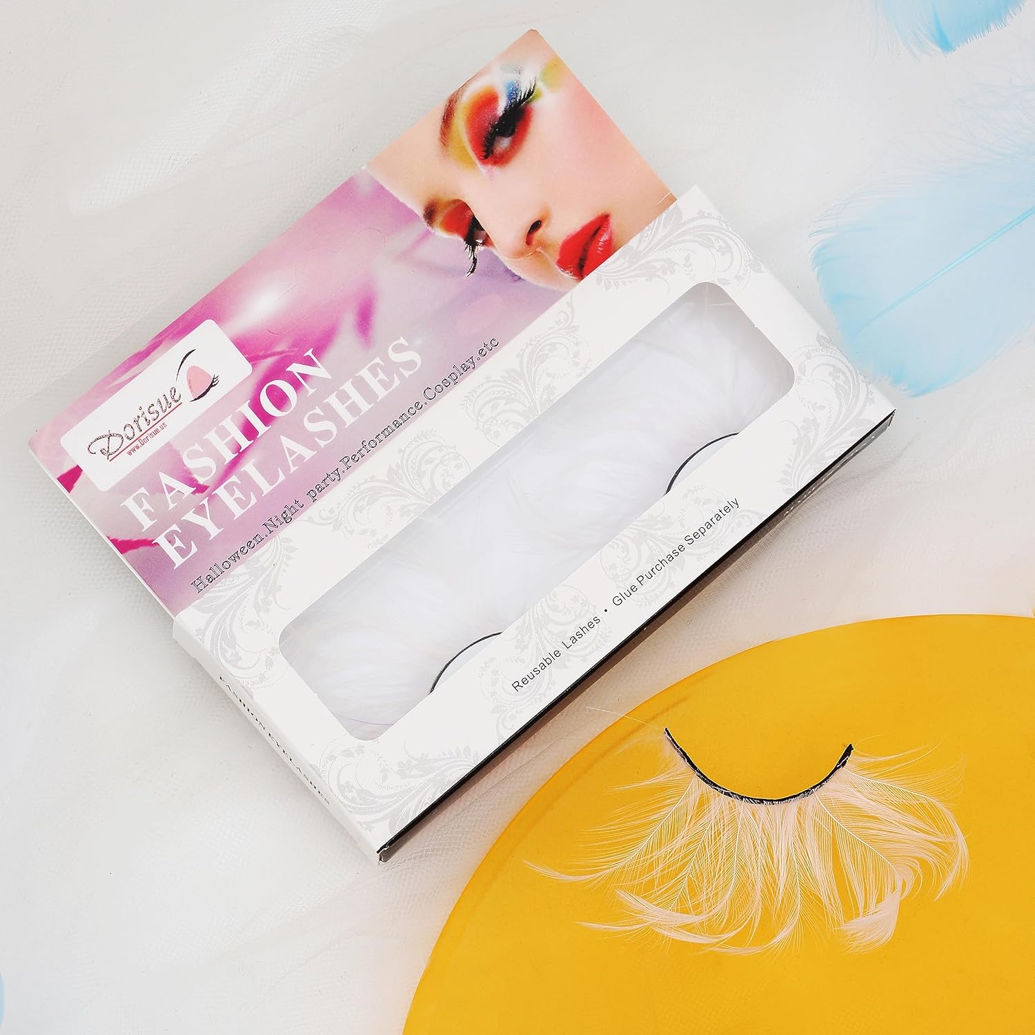 Dorisue White Lashes Halloween False Eyelashes