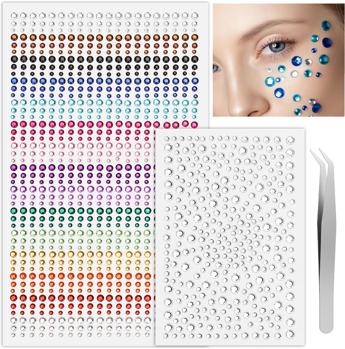 Etercycle Face Gems Self Adhesive for Festivals