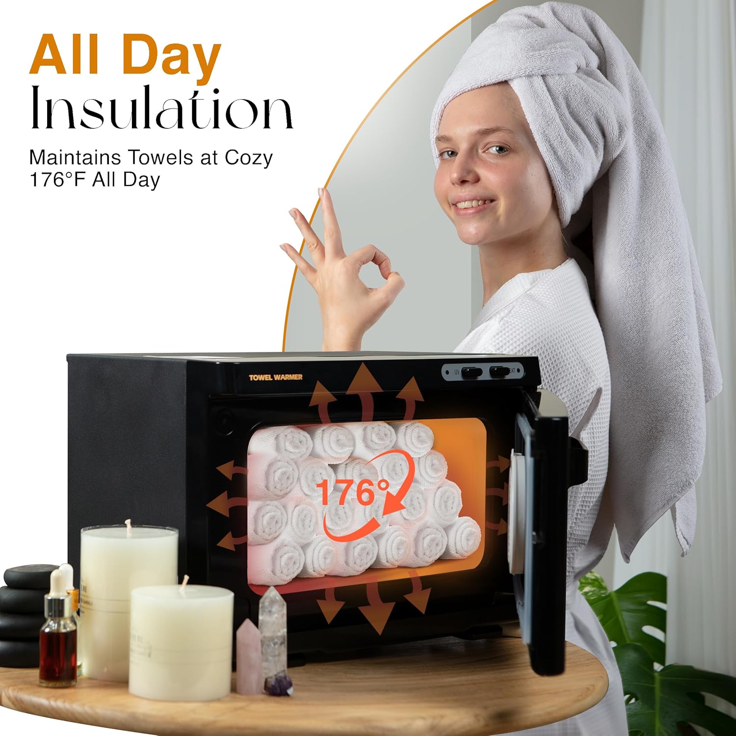 Hot Towel Warmer Spa 8L with Aroma Holder