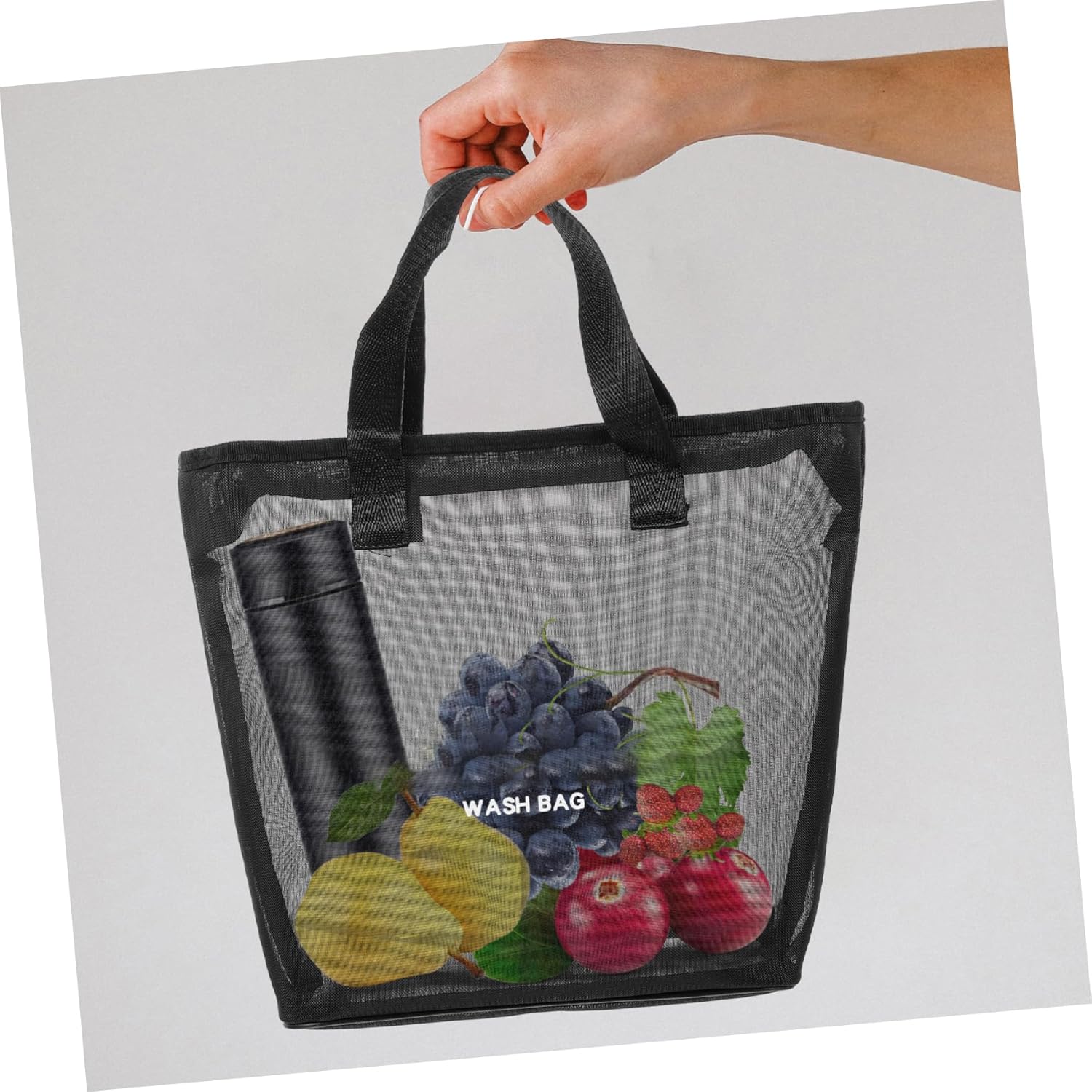 FOYTOKI Nylon Mesh Shower Tote Bag Portable Toiletry Organizer