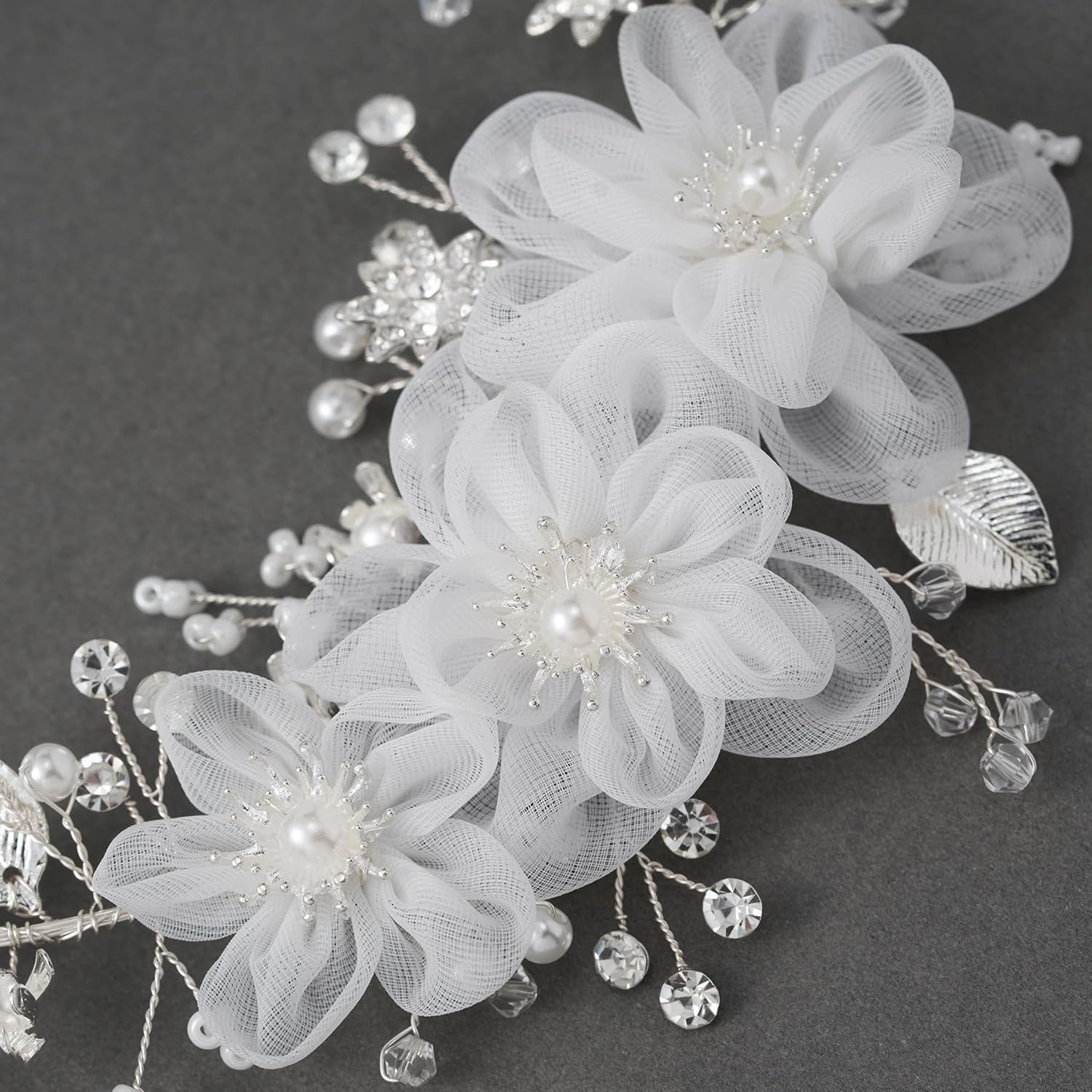 SWEETV Silver Rhinestone Wedding Headband for Bride