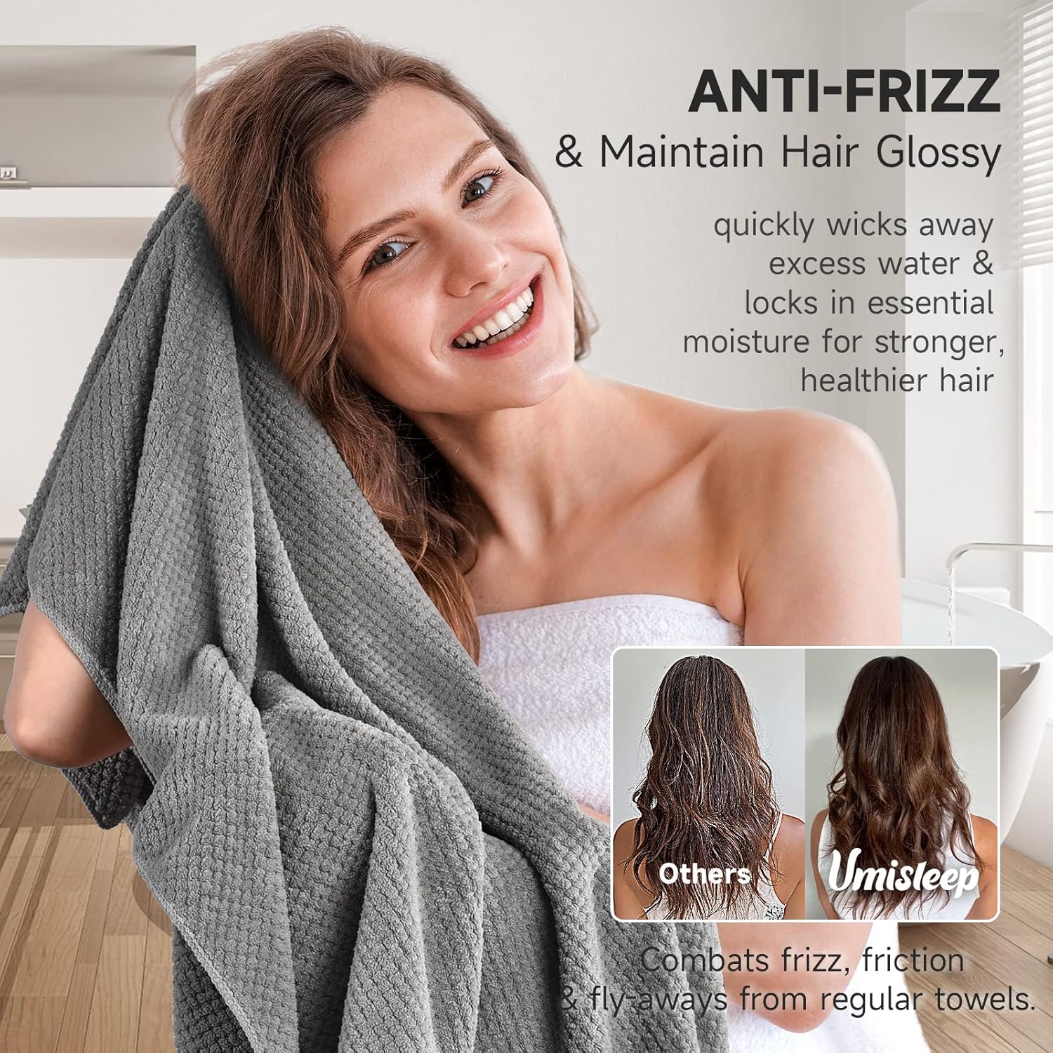 Umisleep Extra Large Microfiber Hair Towel for Women
