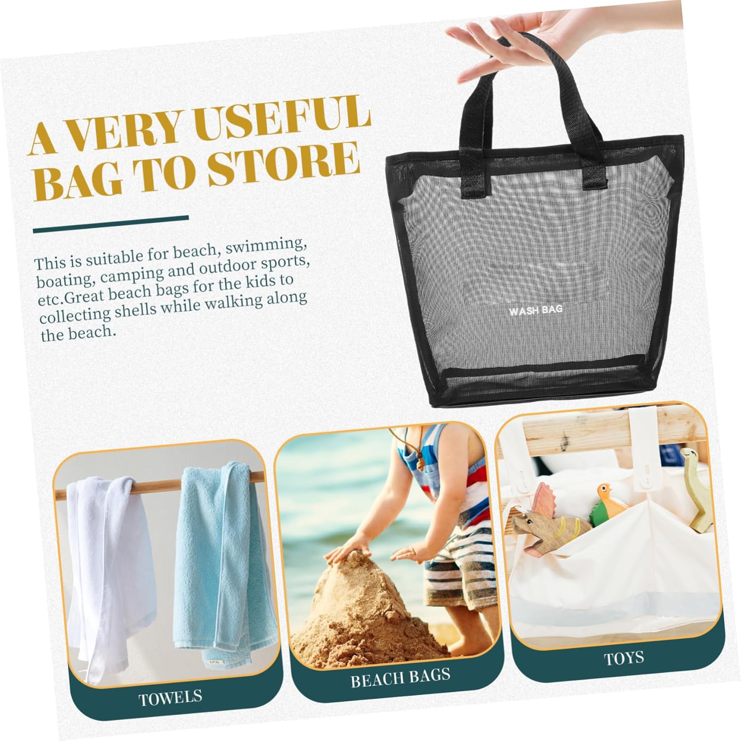 SOLUSTRE Unisex Mesh Shower Tote Bag Organizer 1