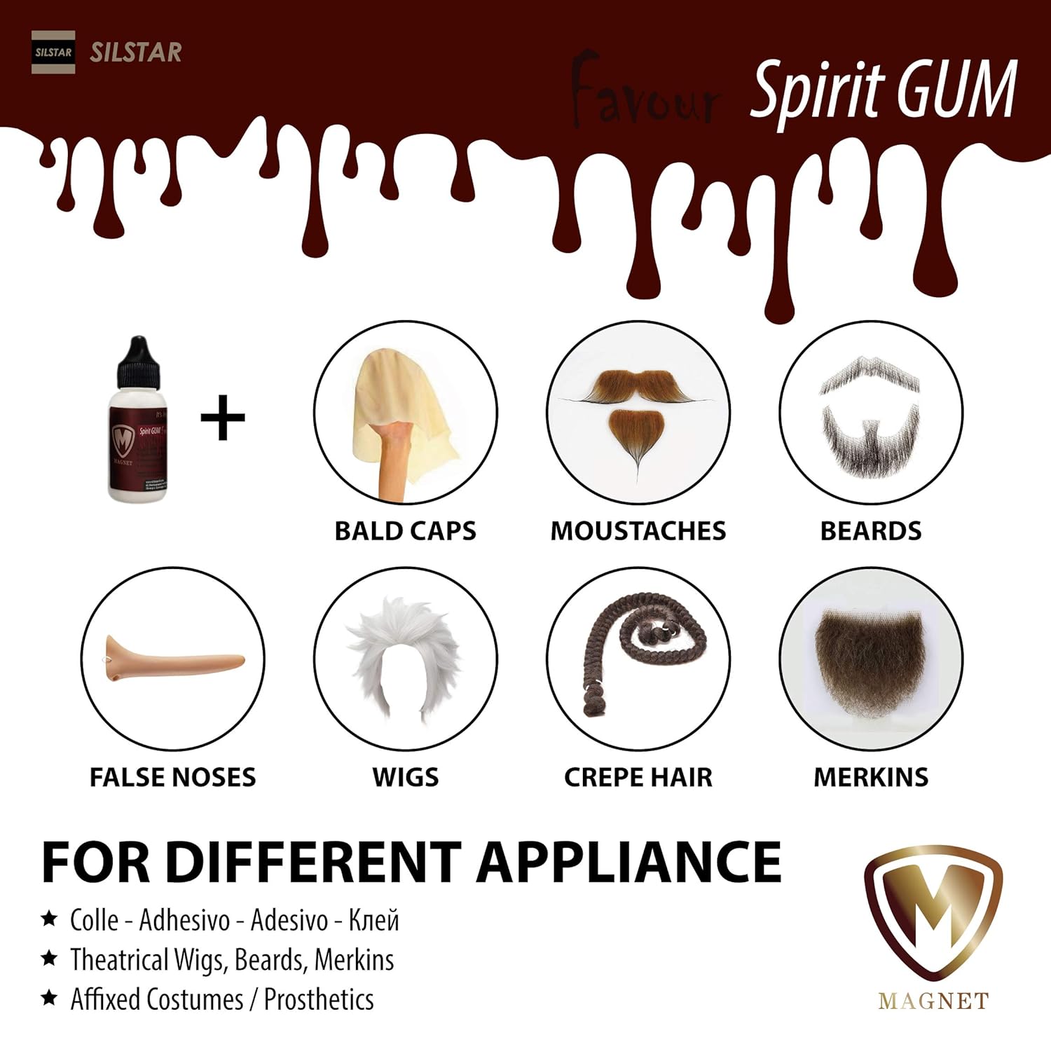 M MAGNET Spirit Gum Adhesive 135oz