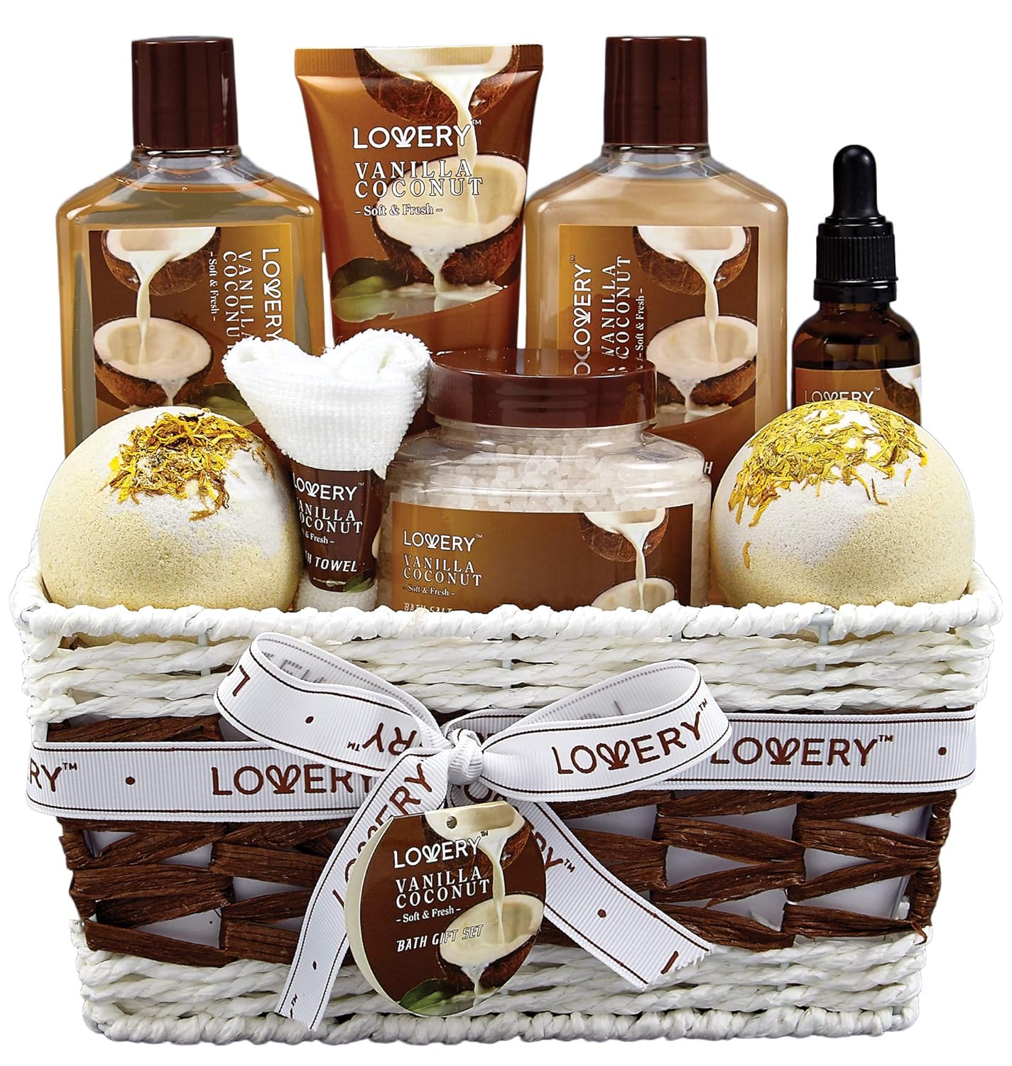 LOVERY 9 Piece Spa Gift Basket for Women and Men