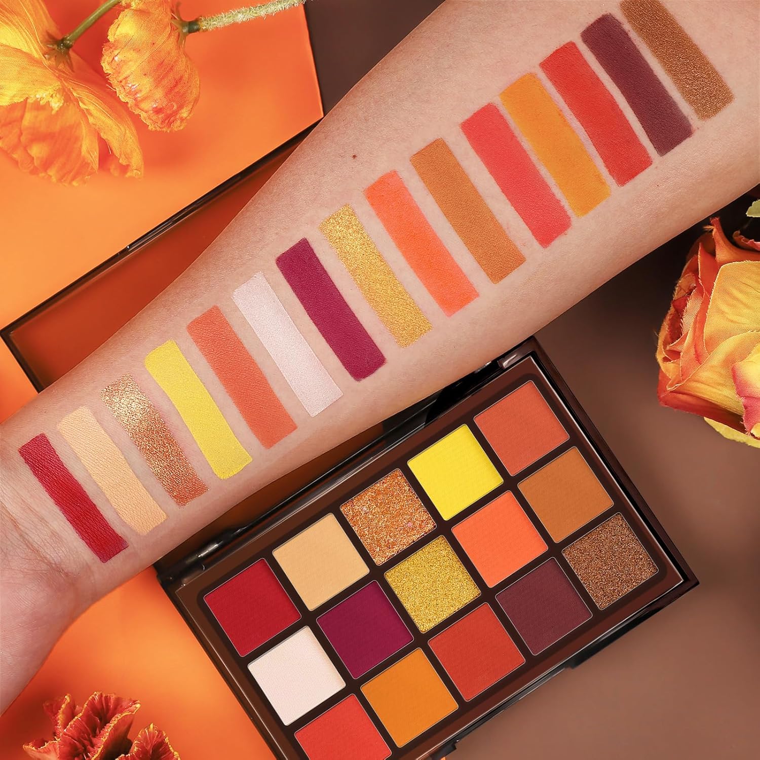 UCANBE Orange Eyeshadow Palette 15 Colors