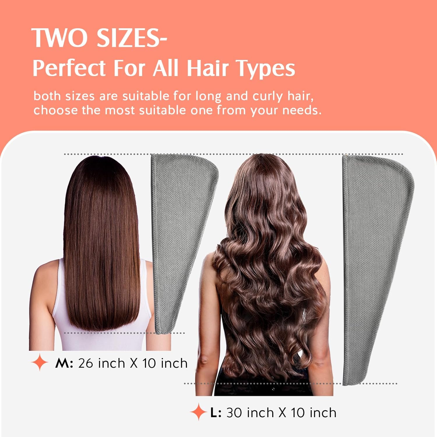 YFONG 2 Pack Thick Microfiber Hair Towel Wrap