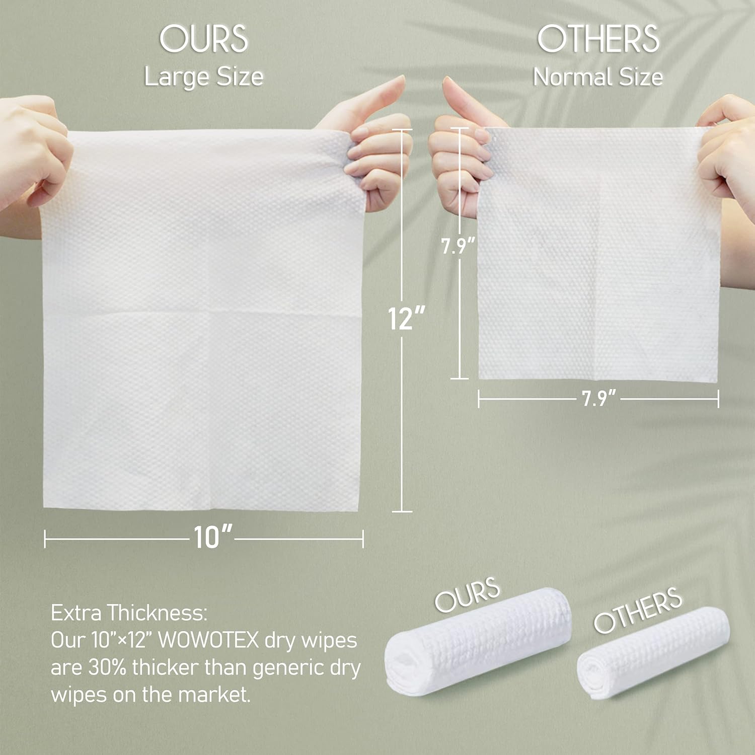 WOWOTEX Biodegradable Face Towels 60 Count Extra Thick Soft 10x12 Inches