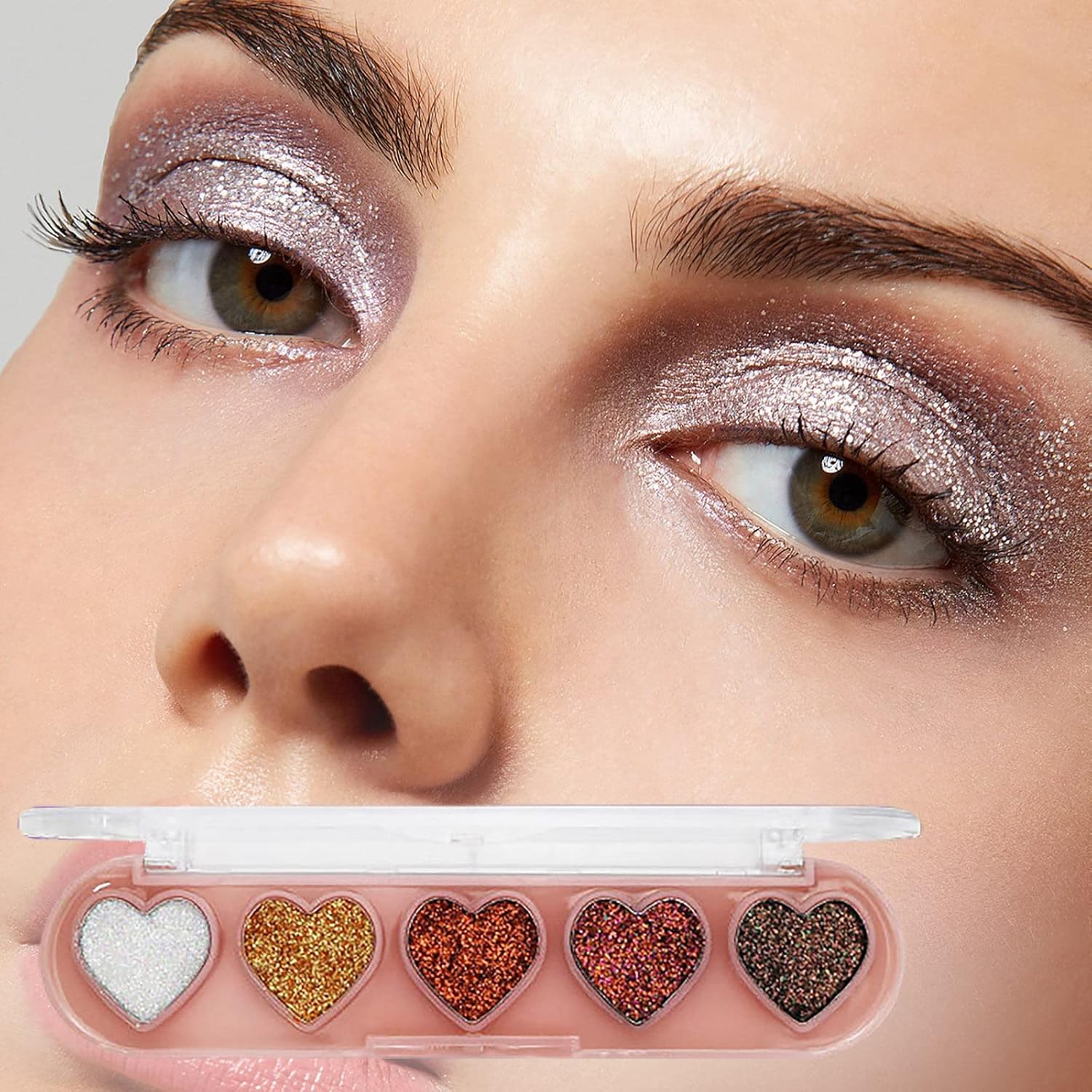 SWEETSHION Eye Shadow Baking Powder Sequins Pencil Box