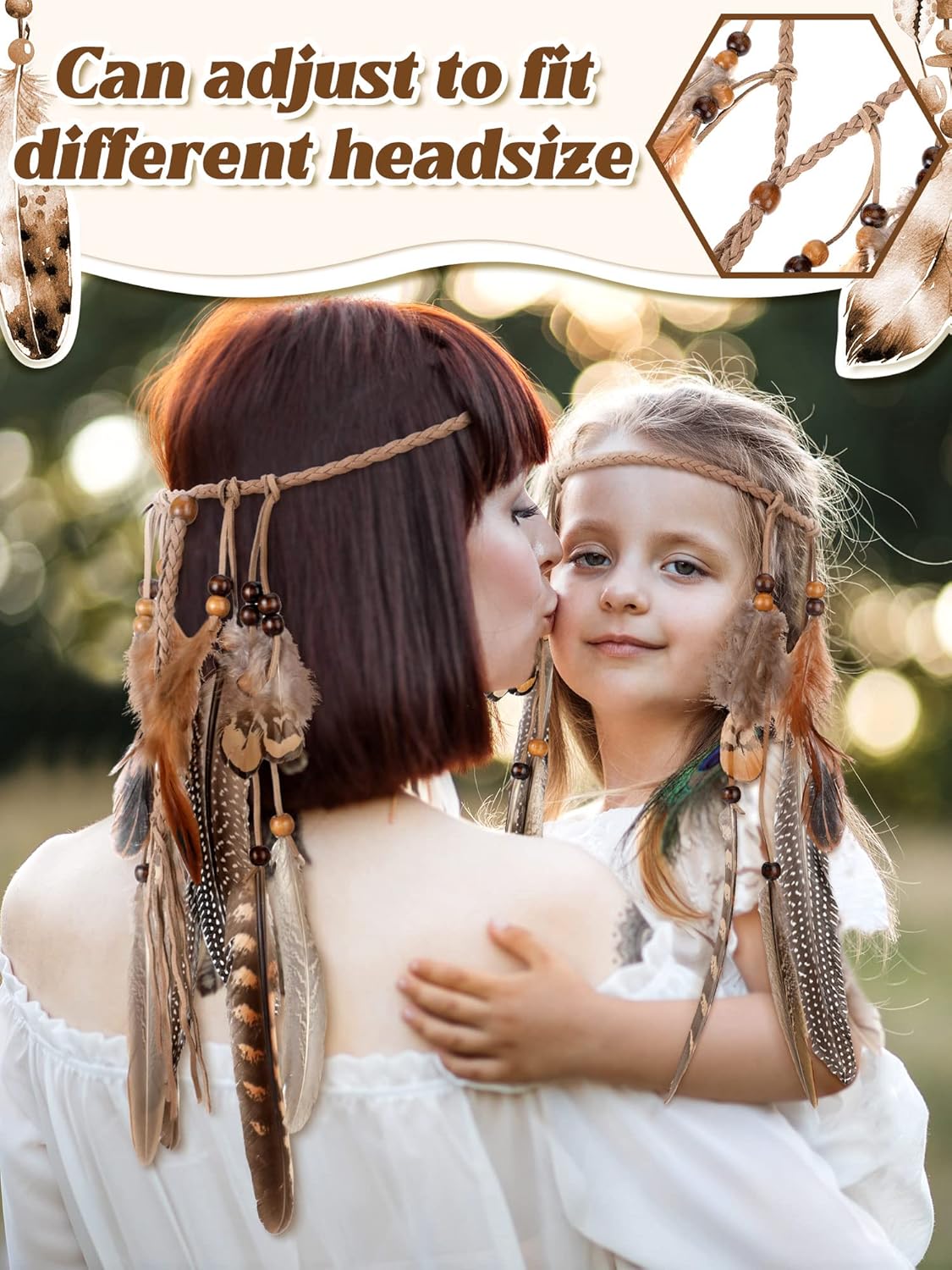 XunYee Feather Headband for Women - Hippie Costume Accessory