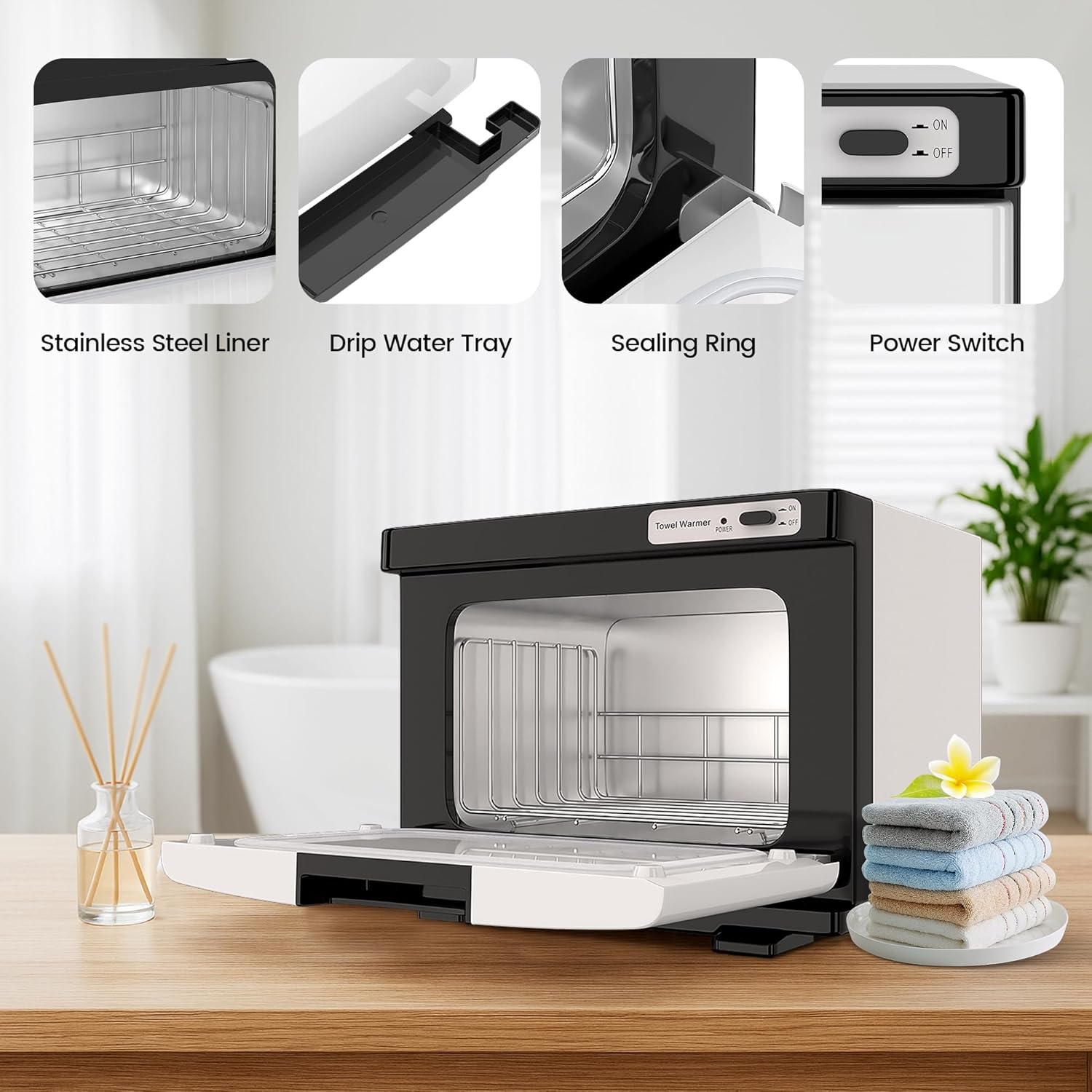 RyJaune Towel Warmer Cabinet 8L Holds 9 Wet Towels