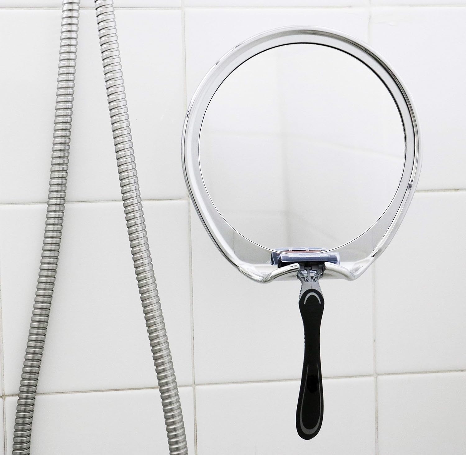 JiBen Fogless Shower Mirror with Suction Cup and Razor Hook