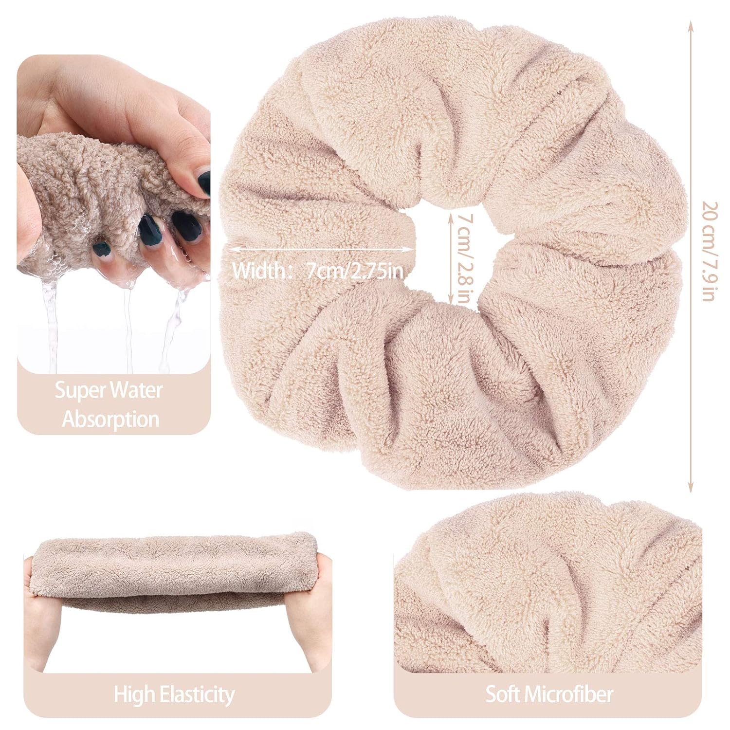 WILLBOND 4-Piece Bright Microfiber Scrunchies
