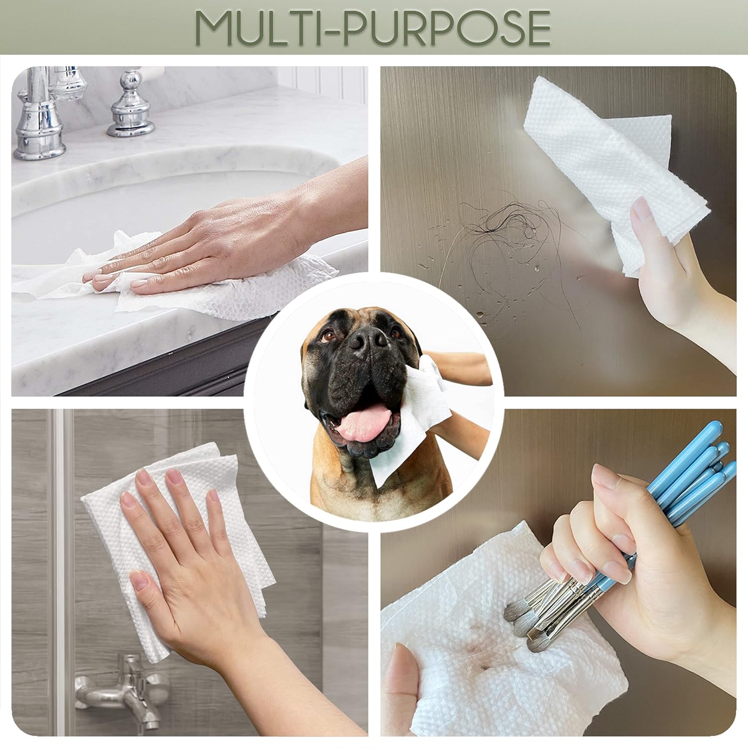WOWOTEX Biodegradable Face Towels 60 Count Extra Thick Soft 10x12 Inches