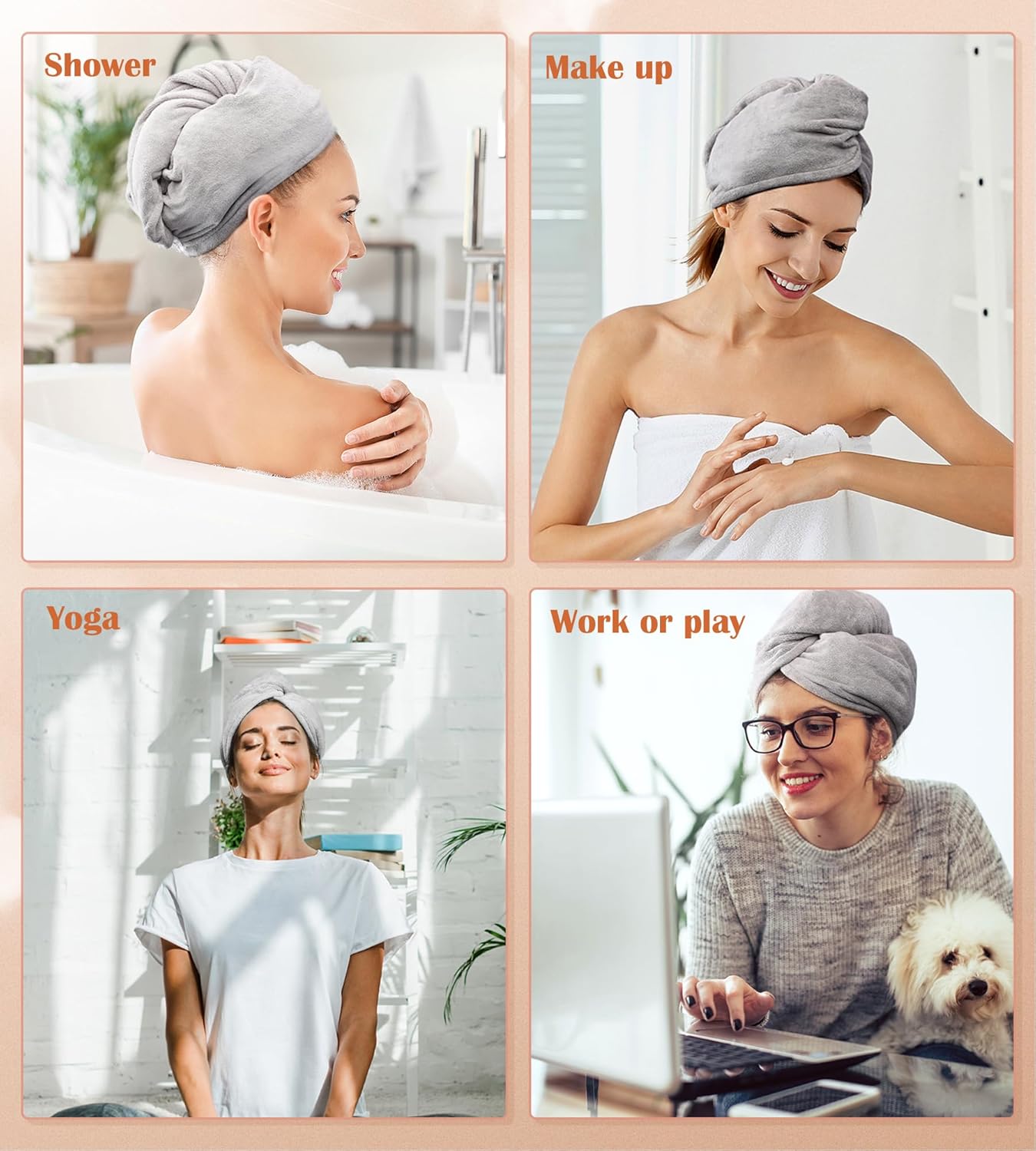 POPCHOSE Microfiber Hair Towel Wrap for Women